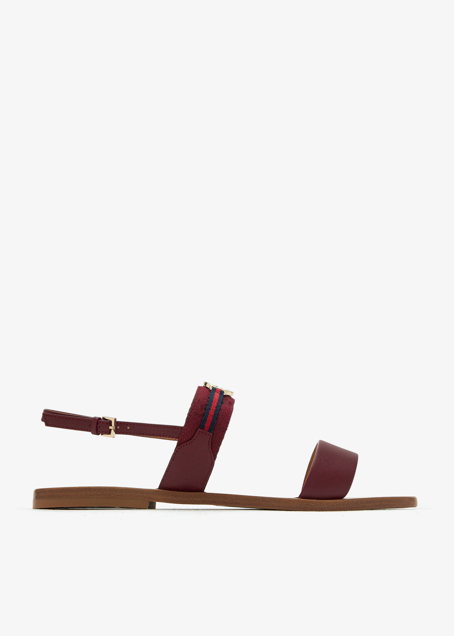 

Interlocking G Web sandals, Burgundy