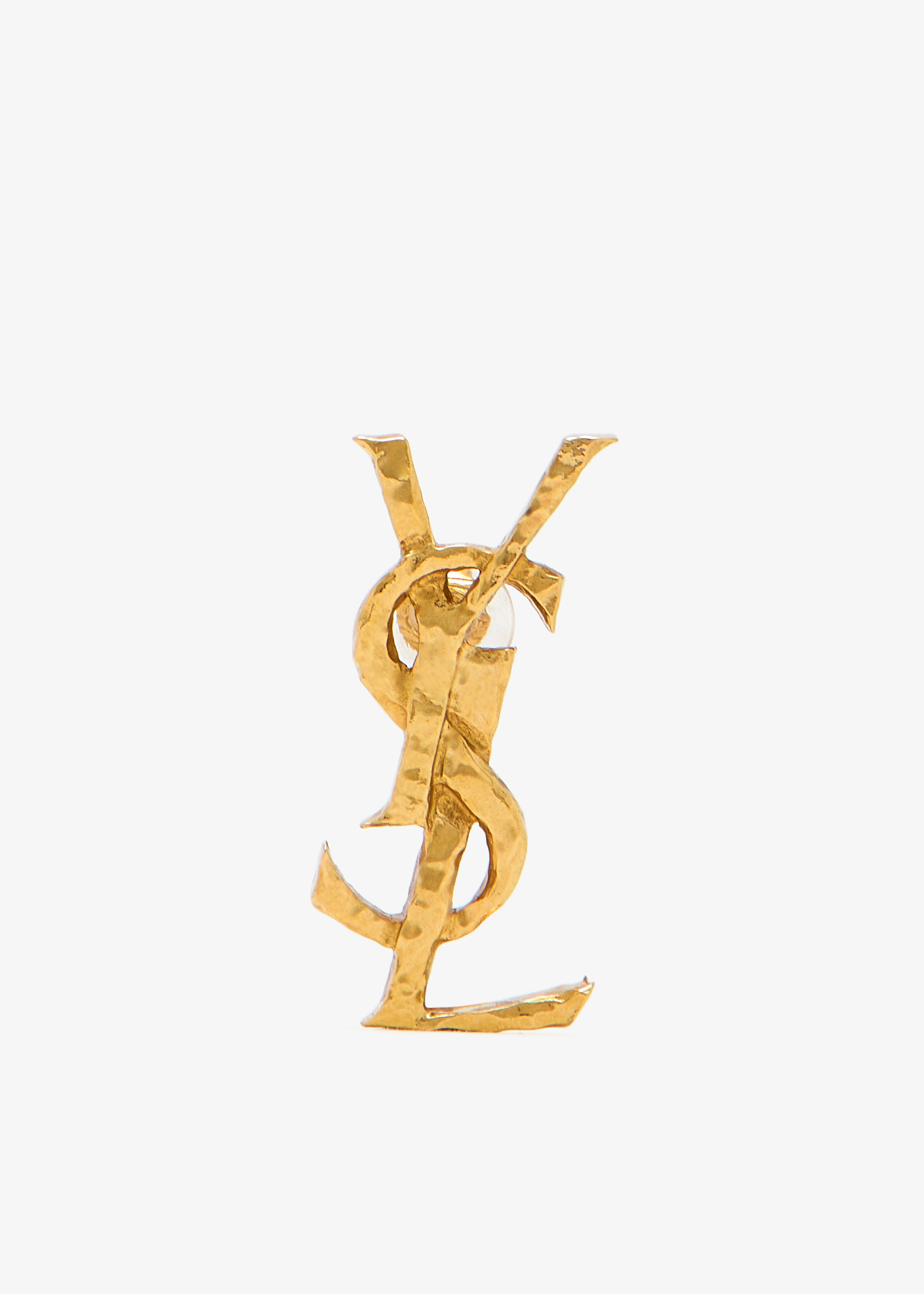 

YSL Hammered Single earring, Gold