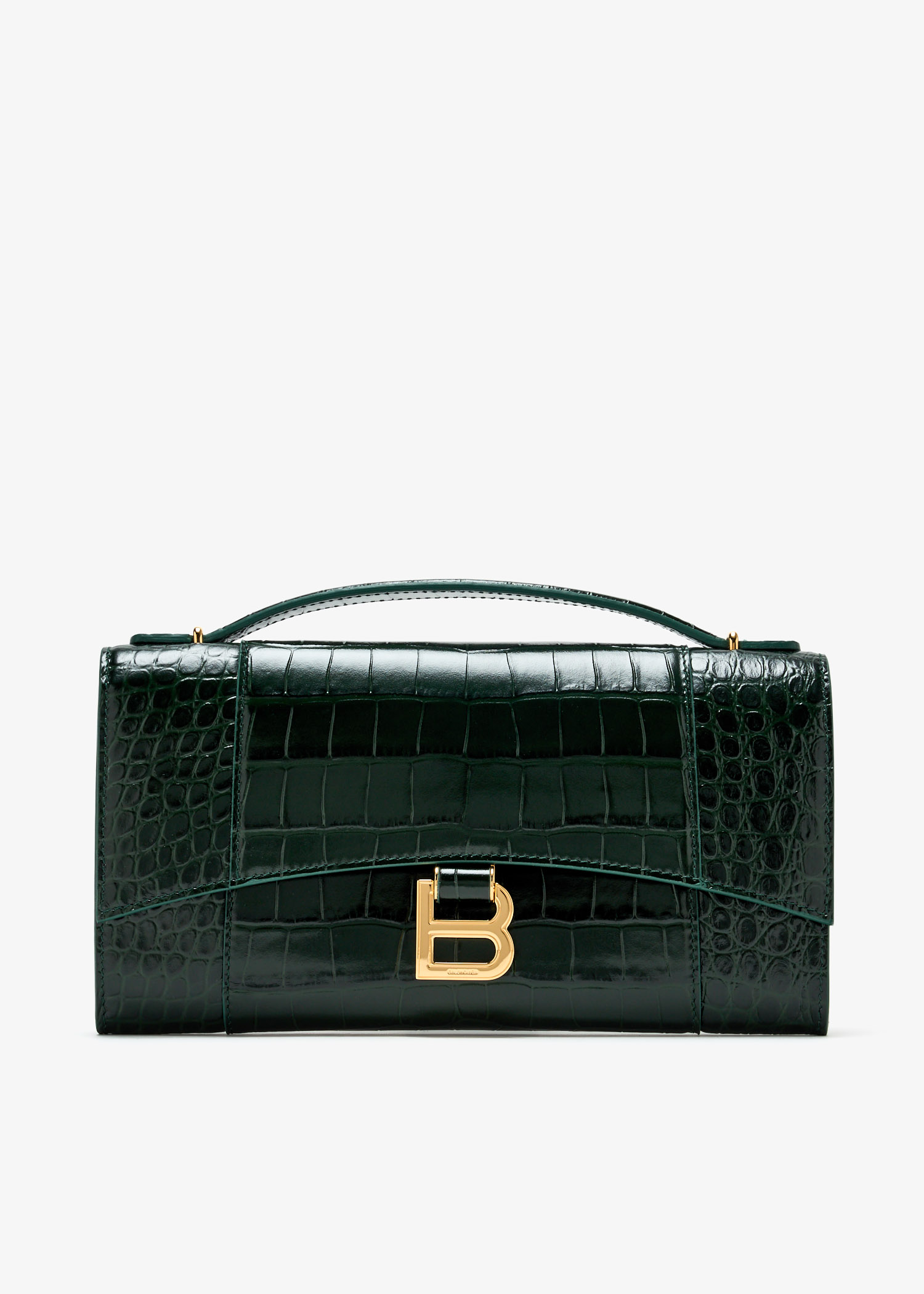 

Hourglass top handle bag, Green