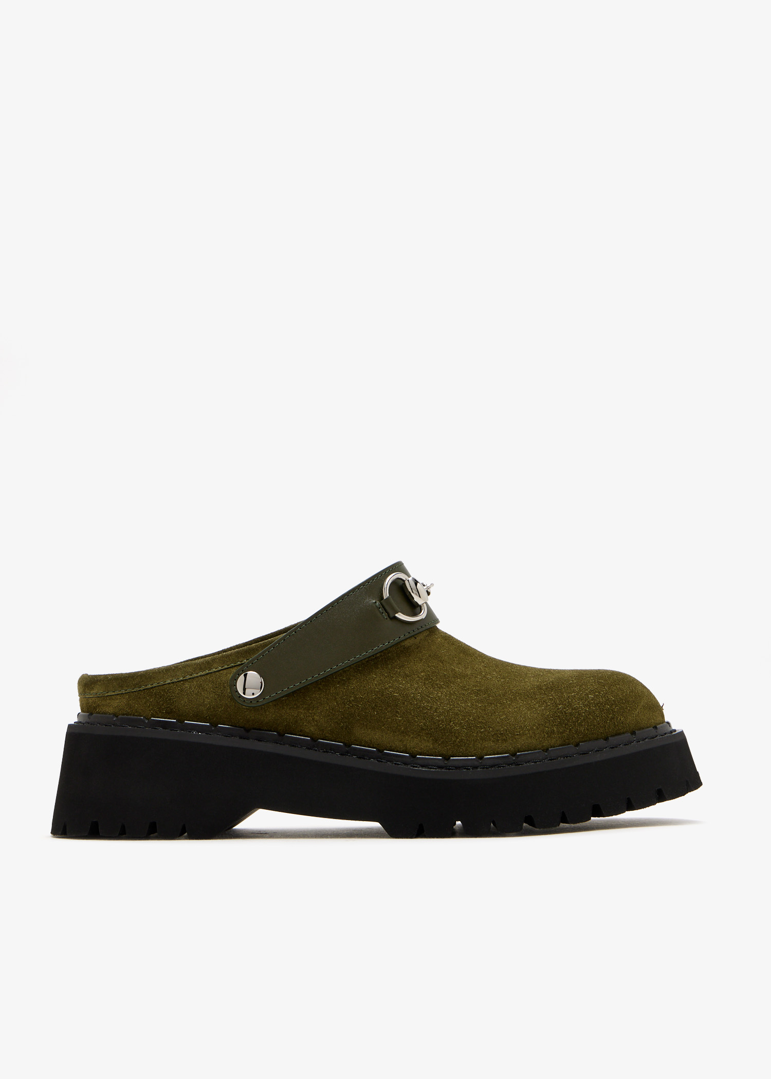 

Horsebit mules, Khaki