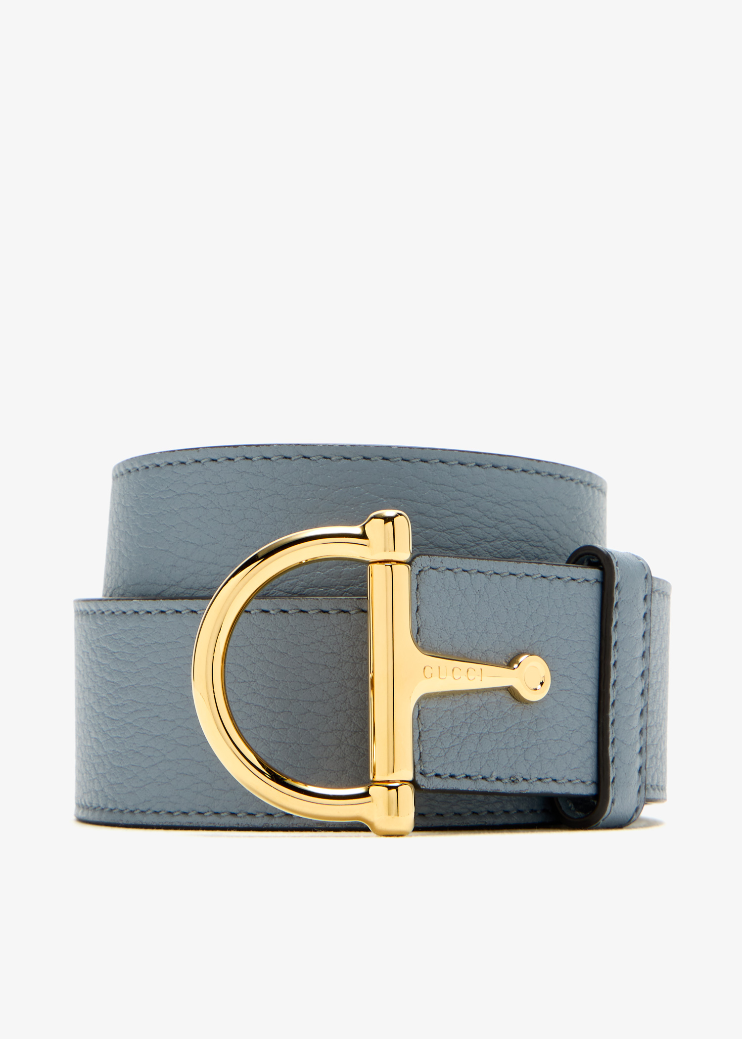 

Half-Horsebit buckle belt, Blue