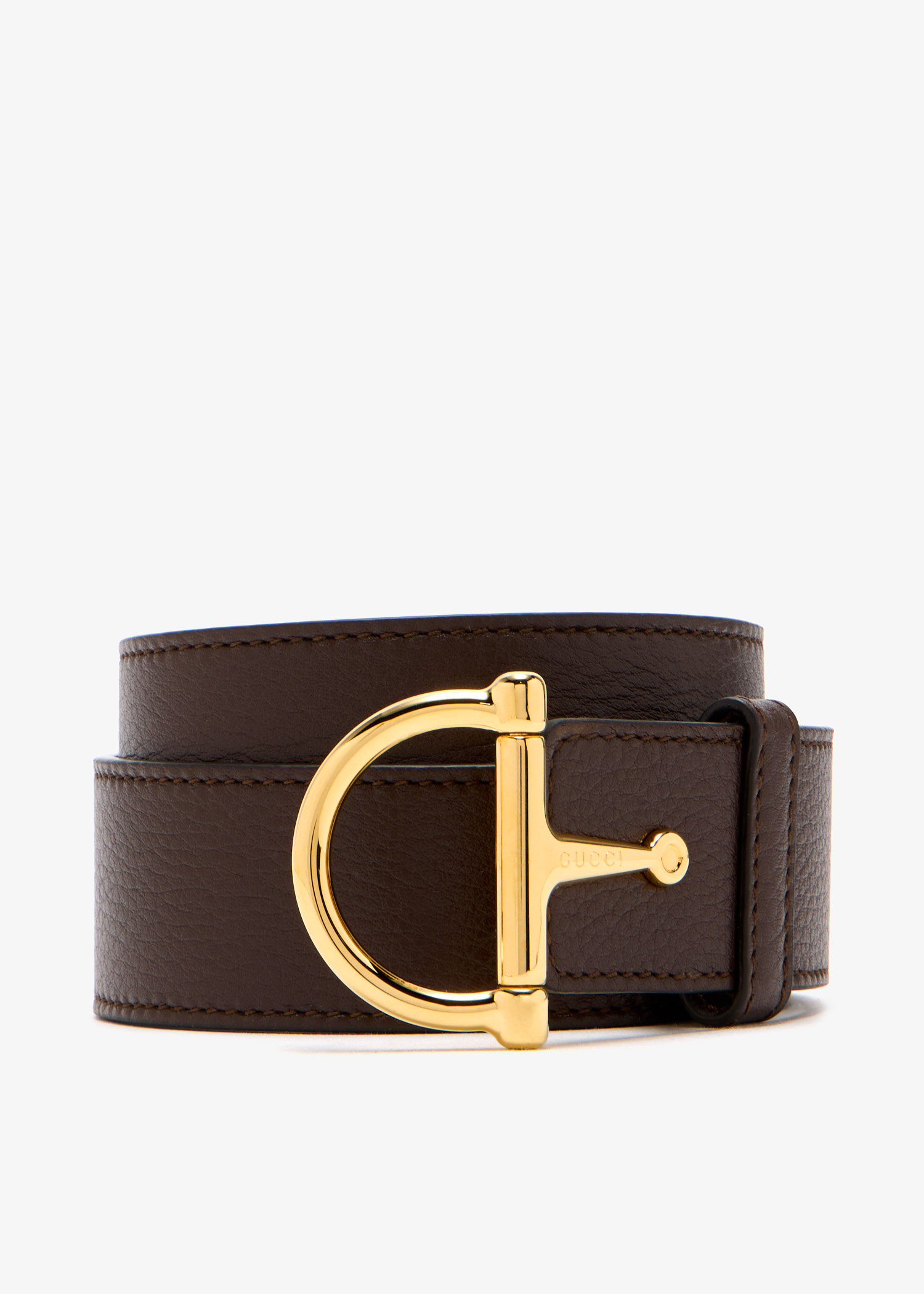 

Half-Horsebit buckle belt, Brown