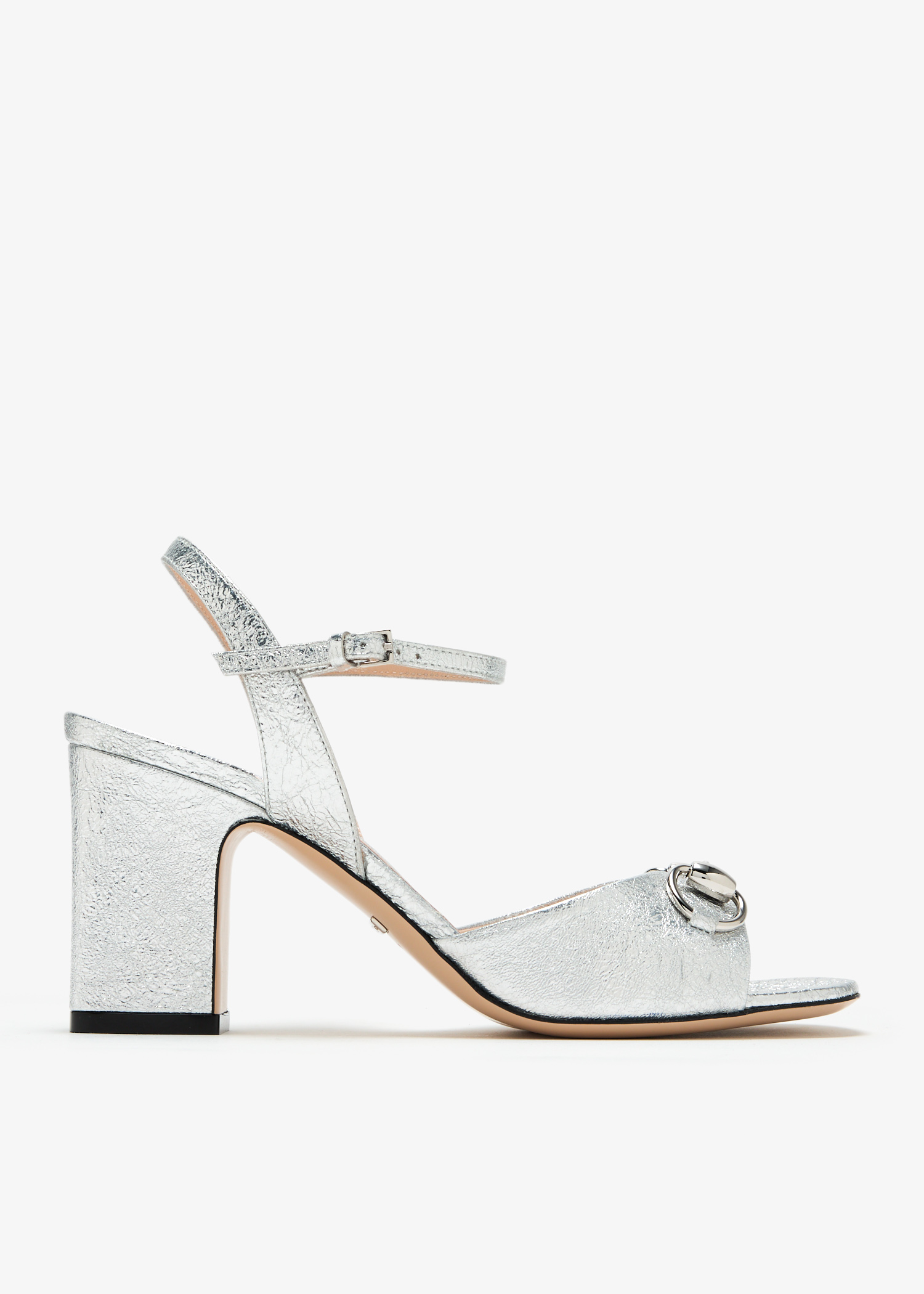 

Horsebit mid-heel sandals, Silver