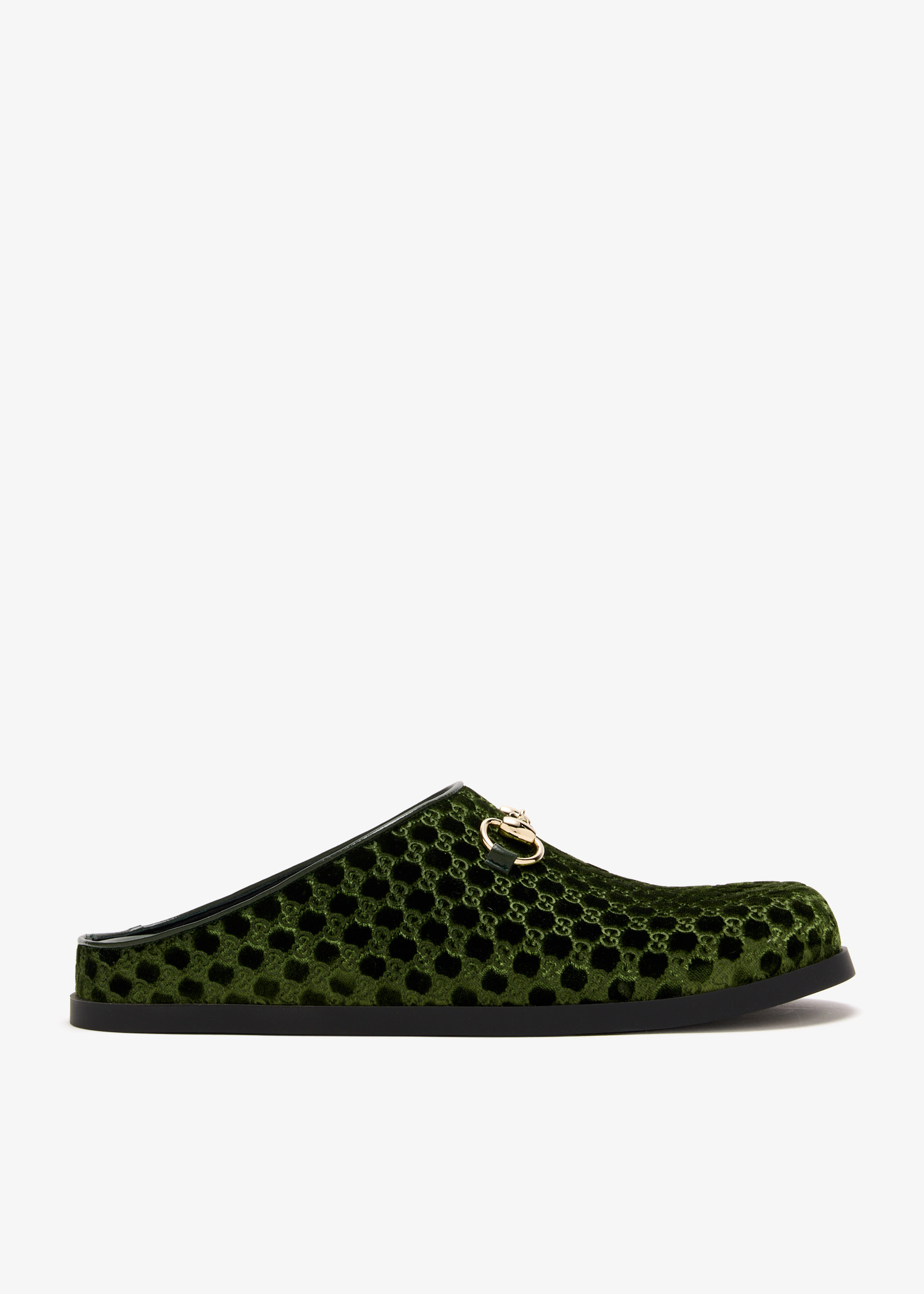 

Horsebit mules, Green