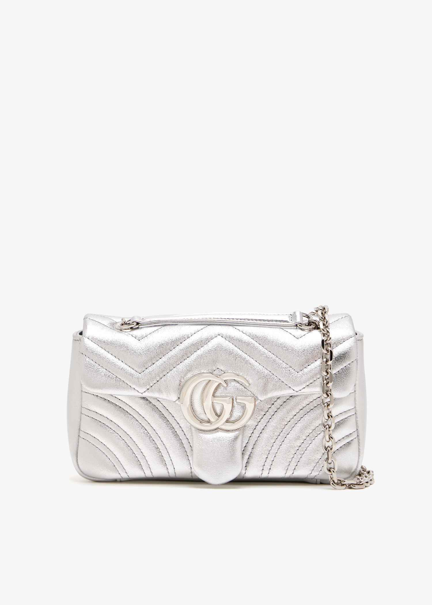 

GG Marmont small shoulder bag, Silver