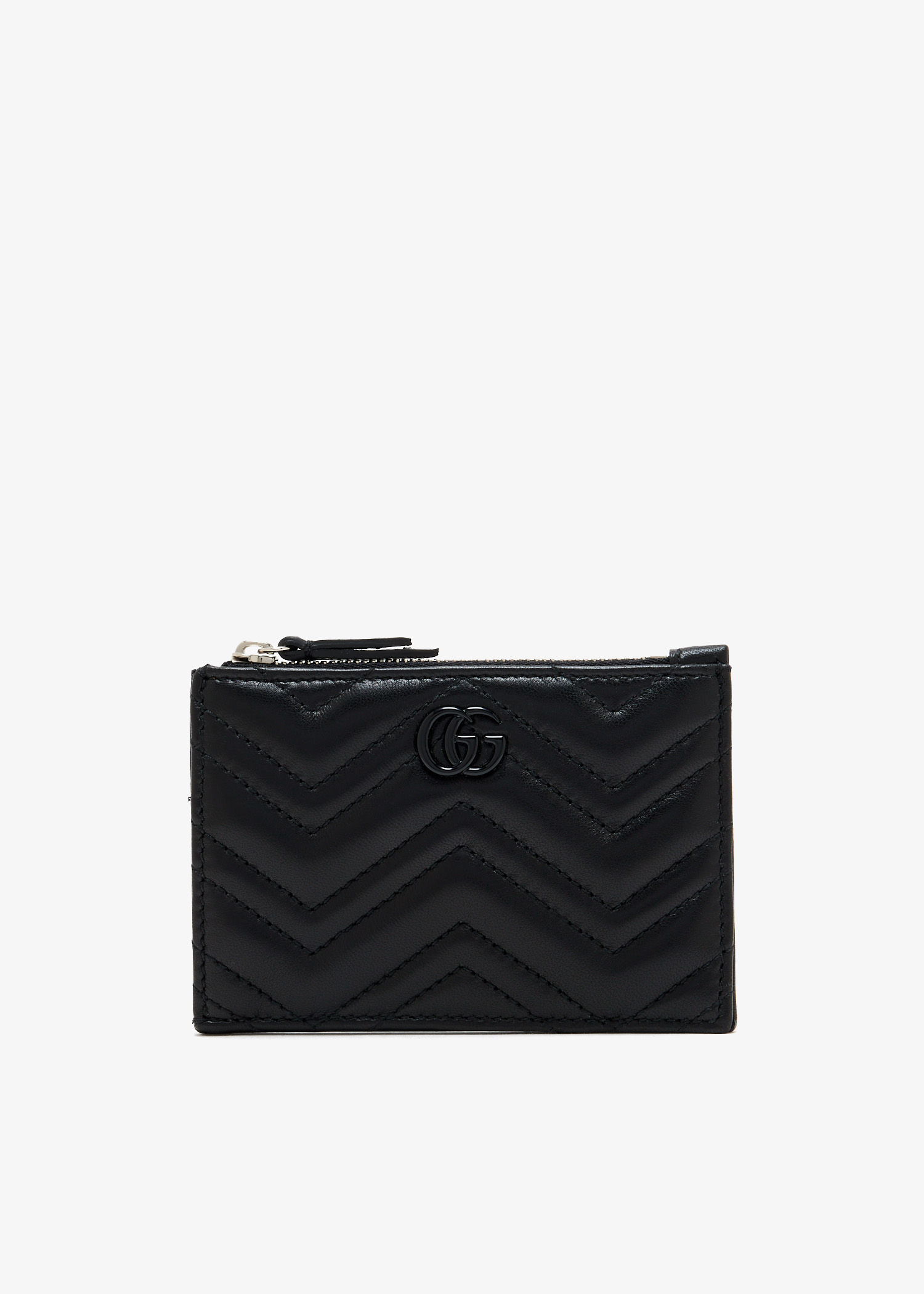 

GG Marmont zip key pouch, Black