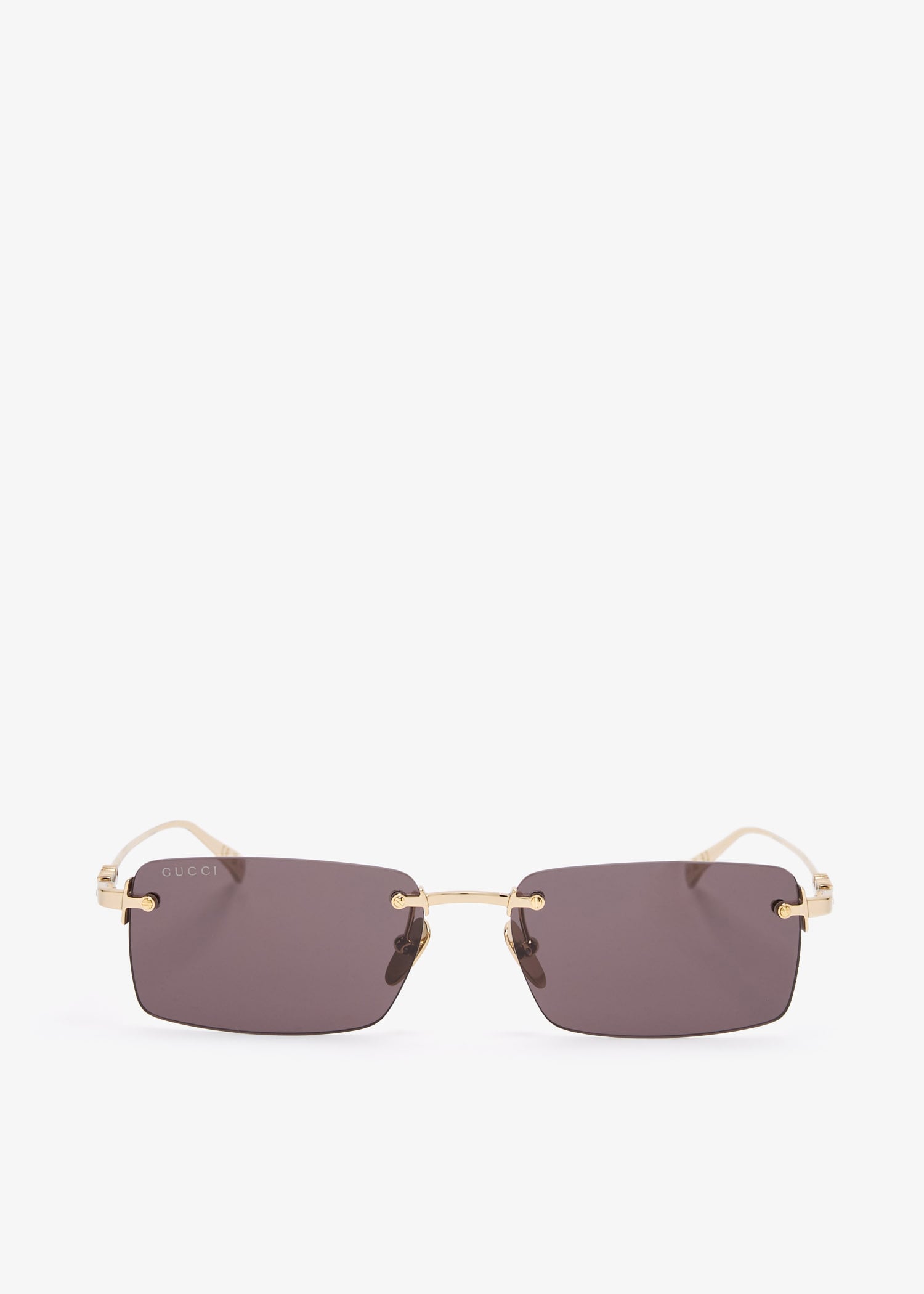 

Rectangular-frame sunglasses, Gold
