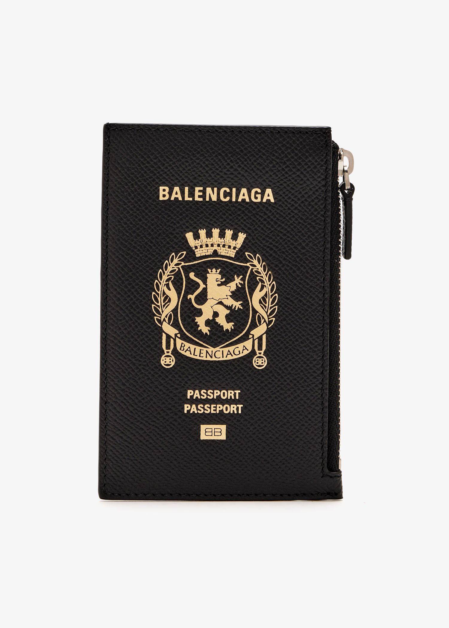 

Passport long coin and card holder, Black