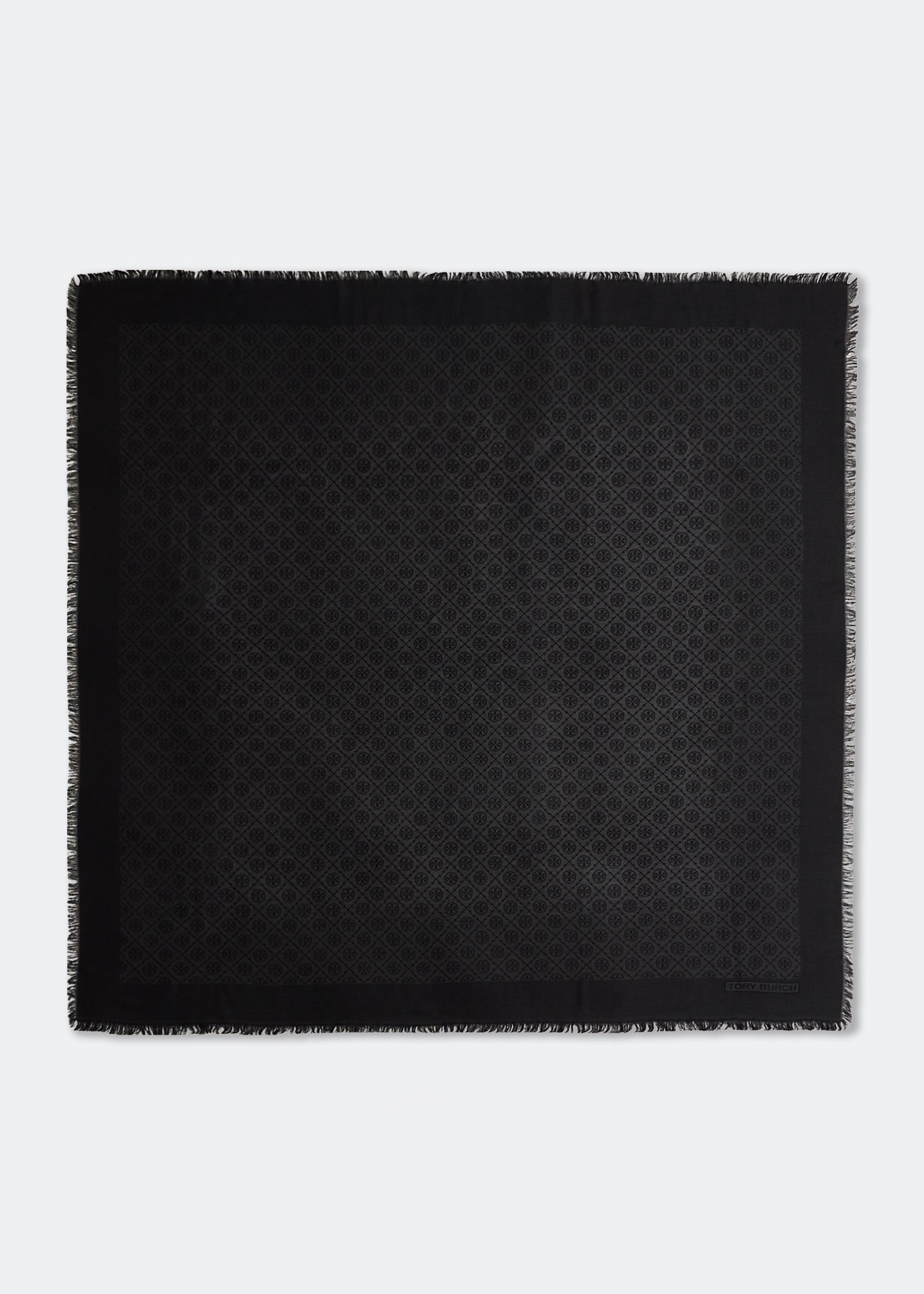 

T Monogram jacquard traveller scarf, Black