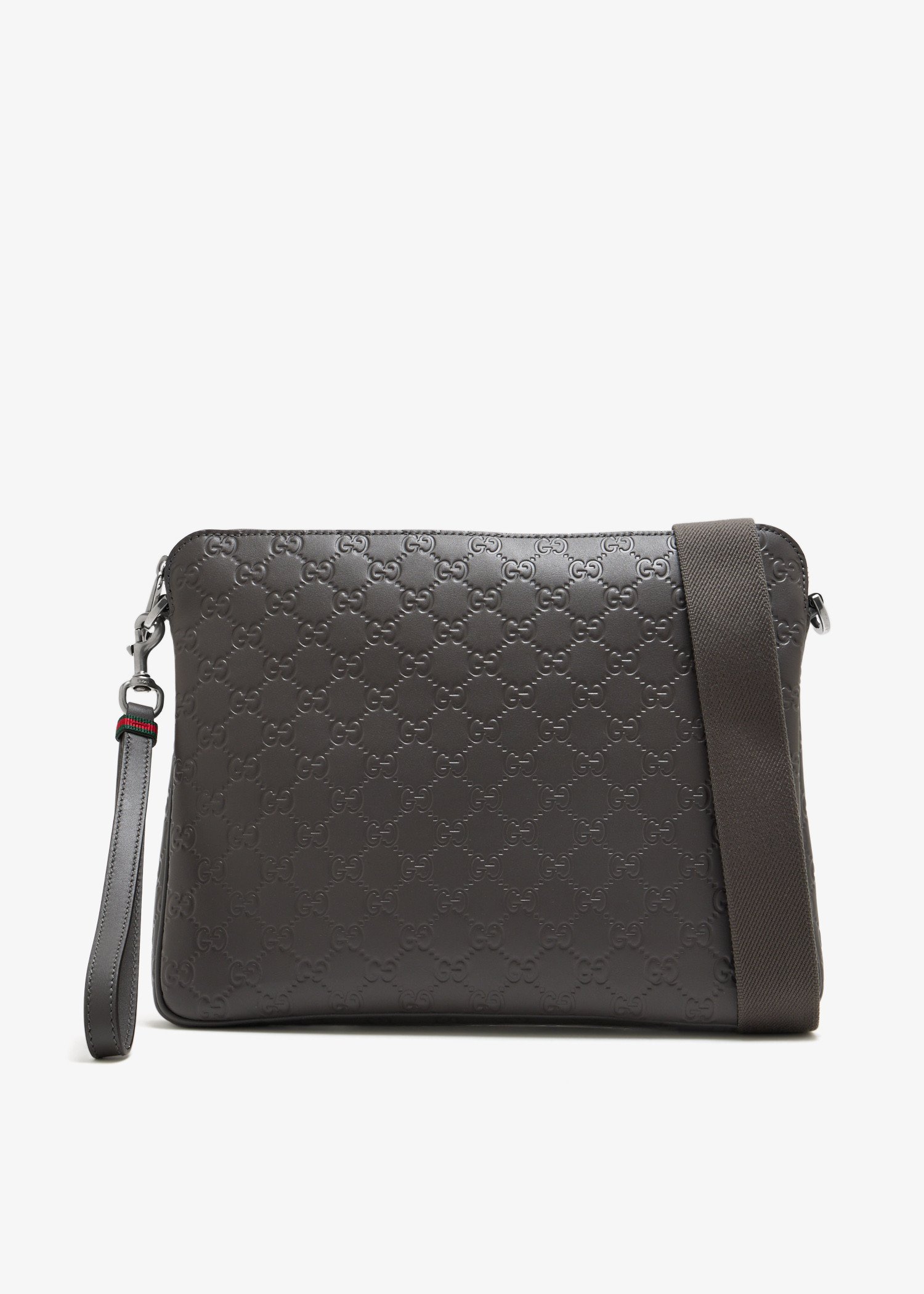 

GG Emblem medium crossbody bag, Grey
