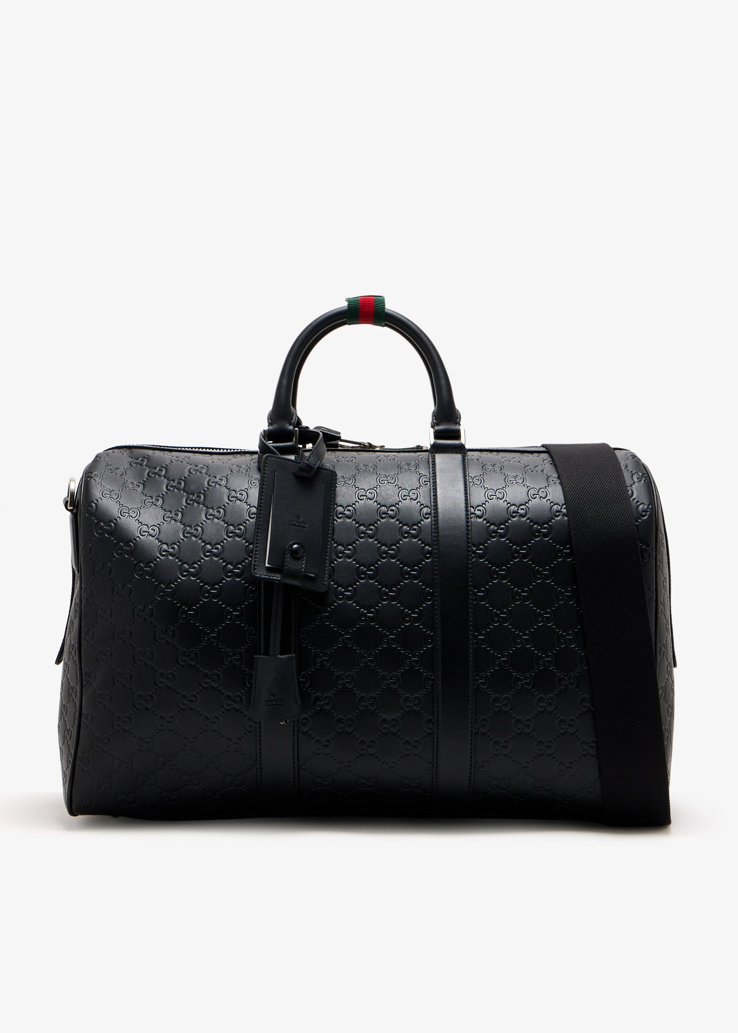 

GG Emblem medium duffle bag, Black