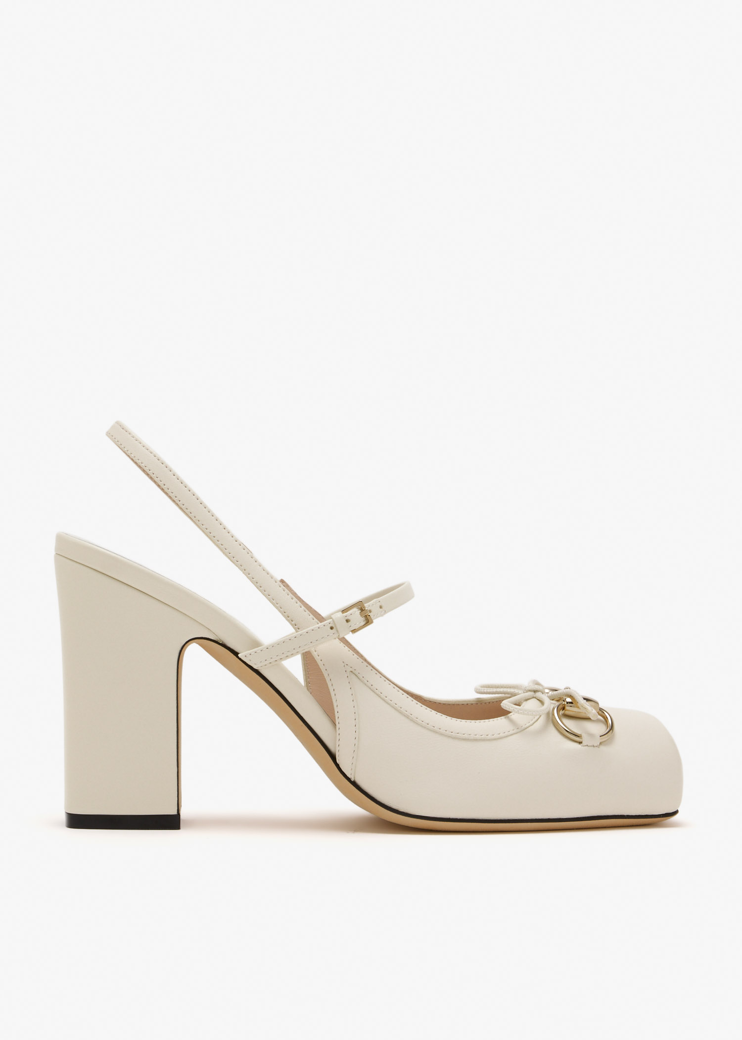 

Horsebit 95 slingback pumps, White
