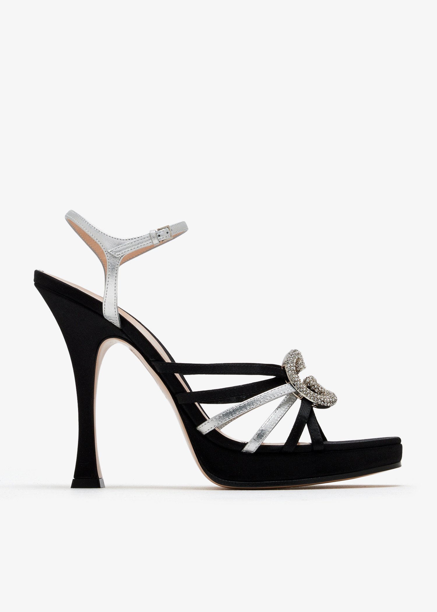 

Interlocking G crystal sandals, Black