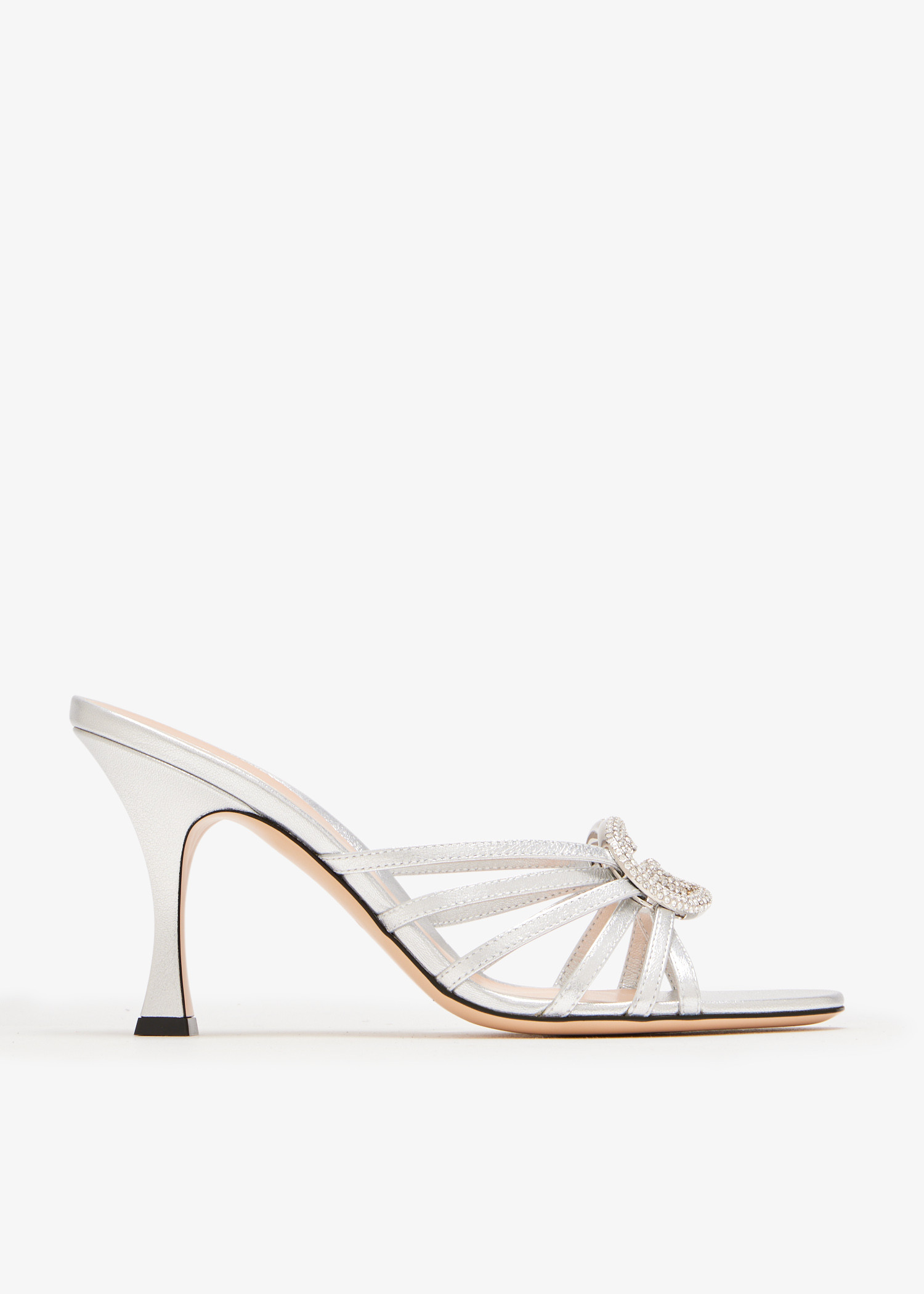 

Interlocking G crystal sandals, Silver