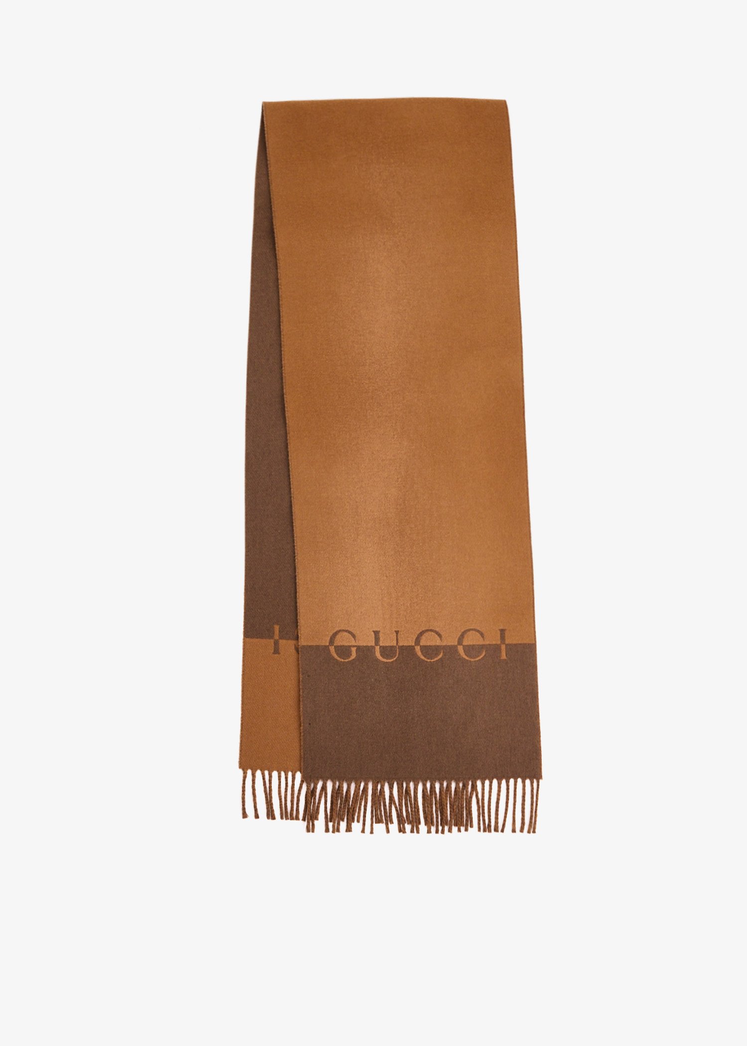 

Cashmere-blend logo scarf, Brown