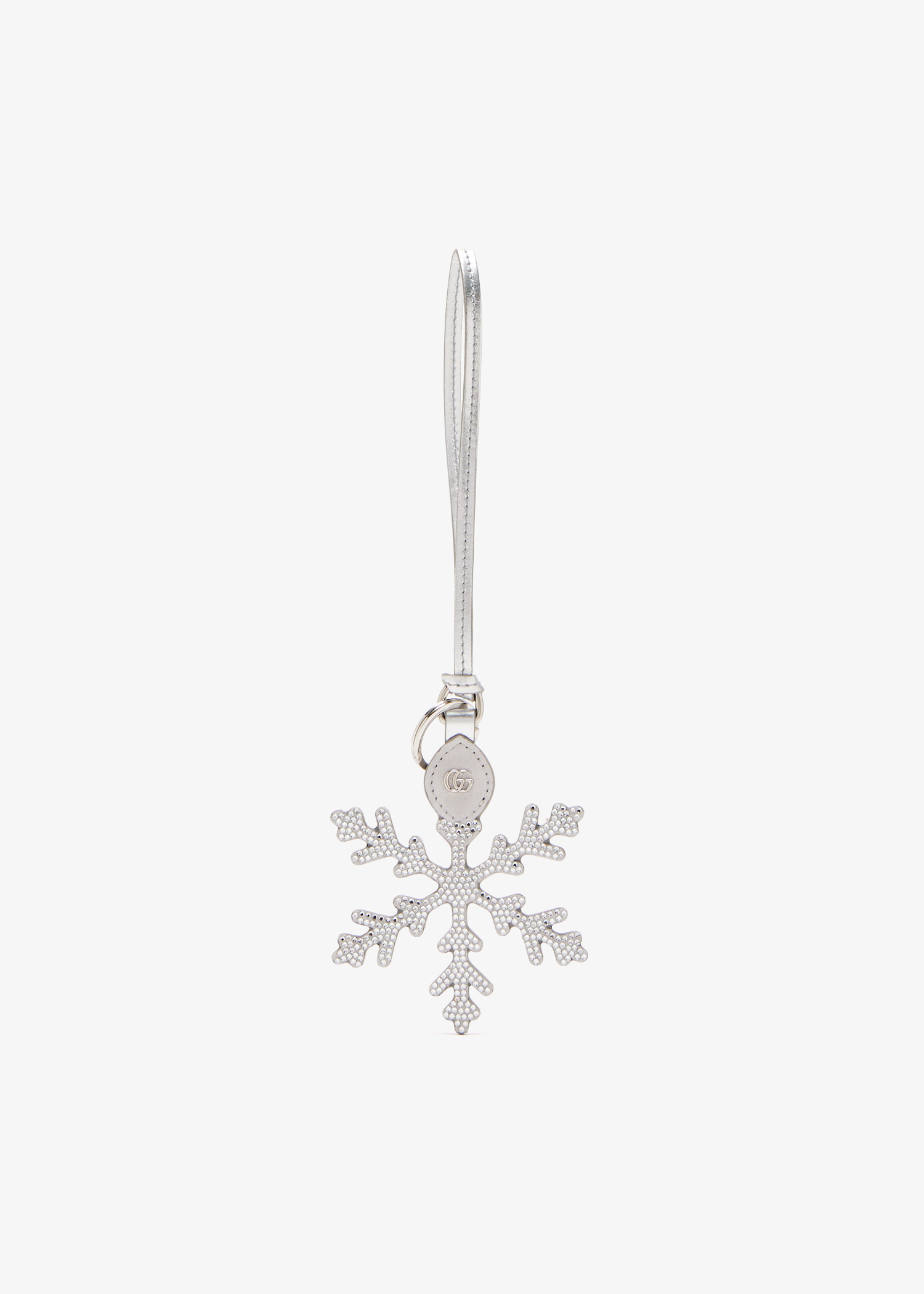 

Snowflake-shaped bag charm, Silver