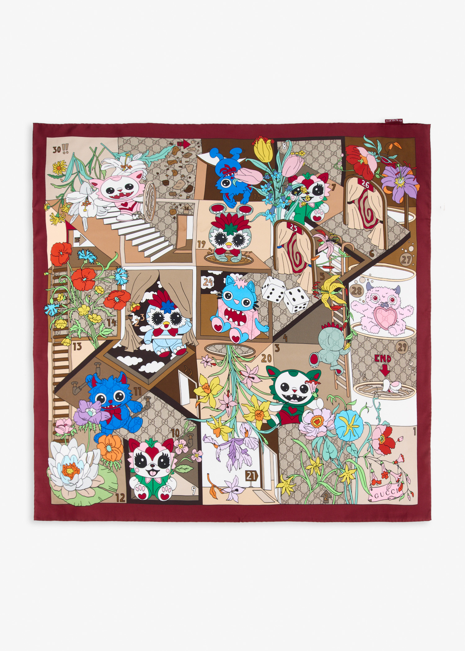 

Besties printed silk twill carré