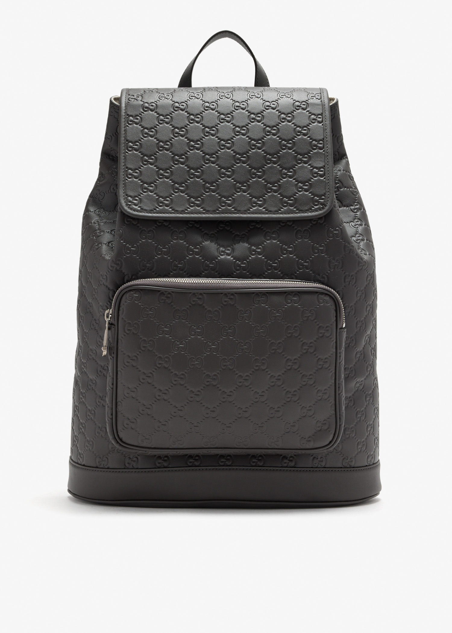 

GG Emblem medium backpack, Grey