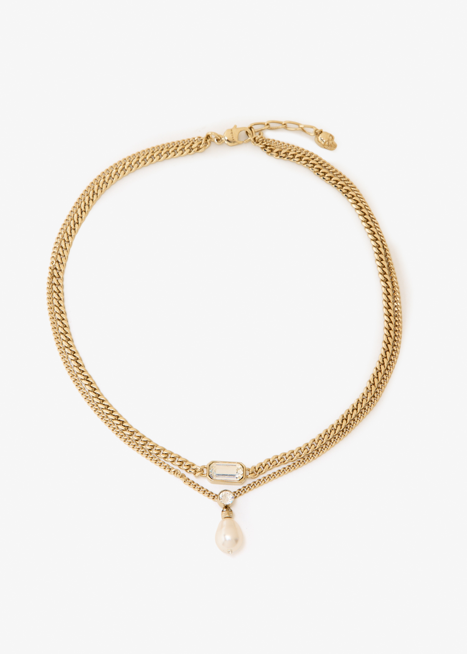 

Skull & Crystal necklace, Gold