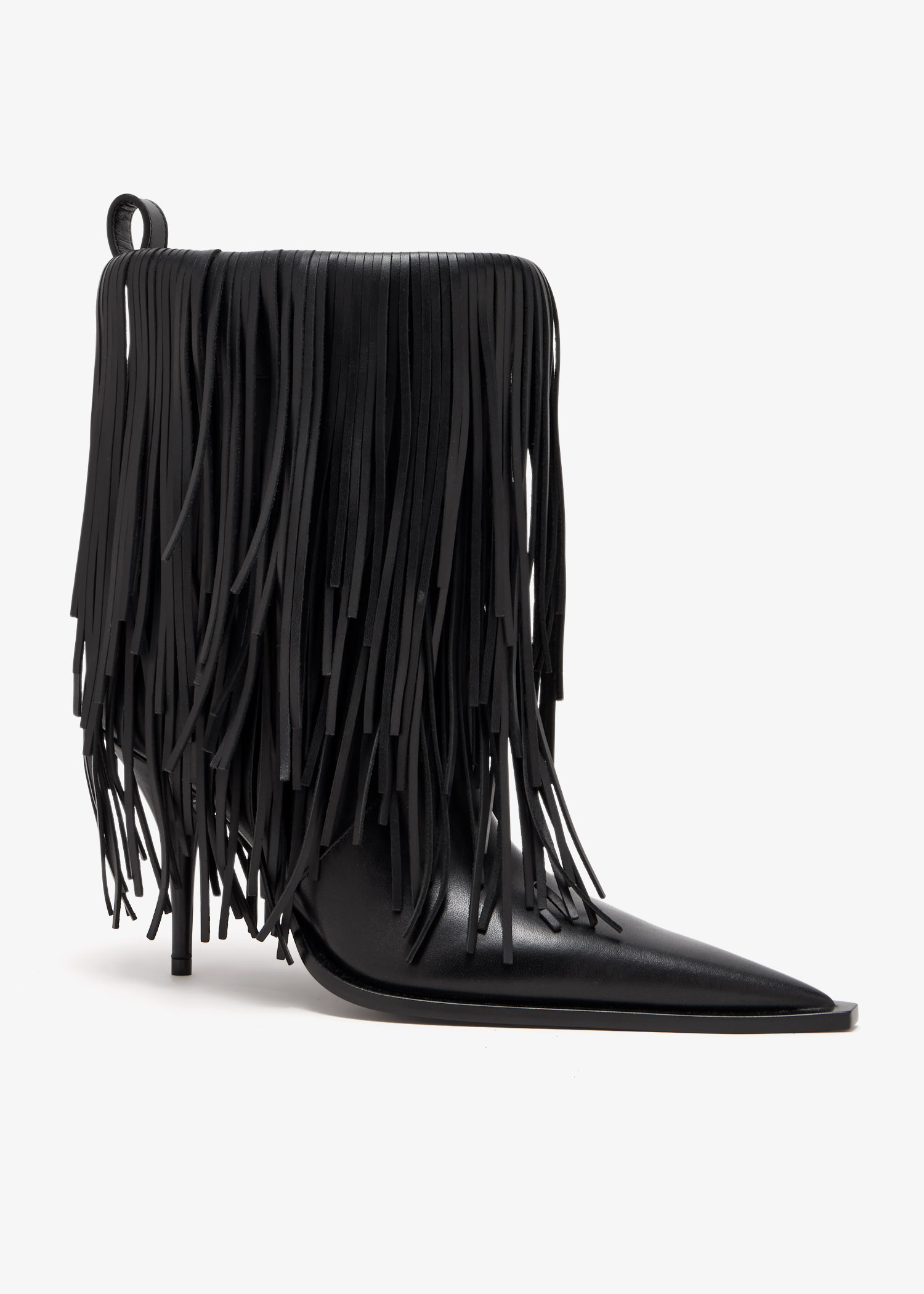 

Fringe booties, Black