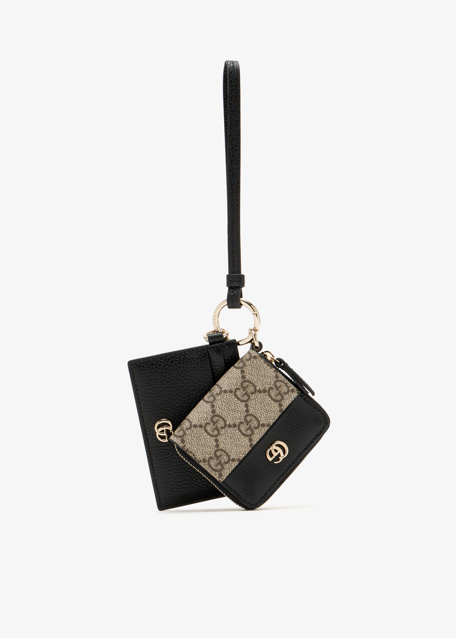 

GG Marmont bi-color zip around wallet, Black