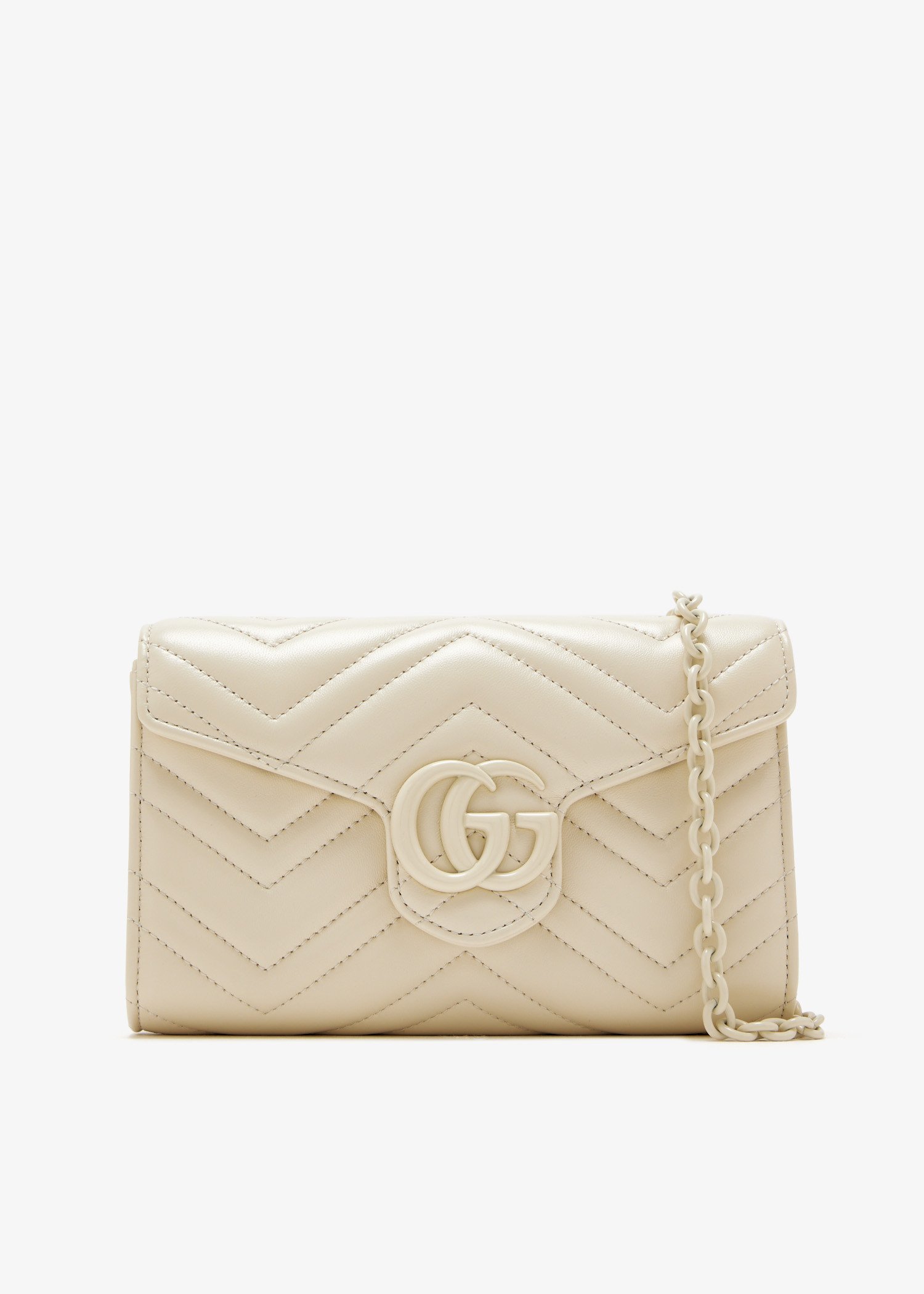 

GG Marmont chain wallet, Cream