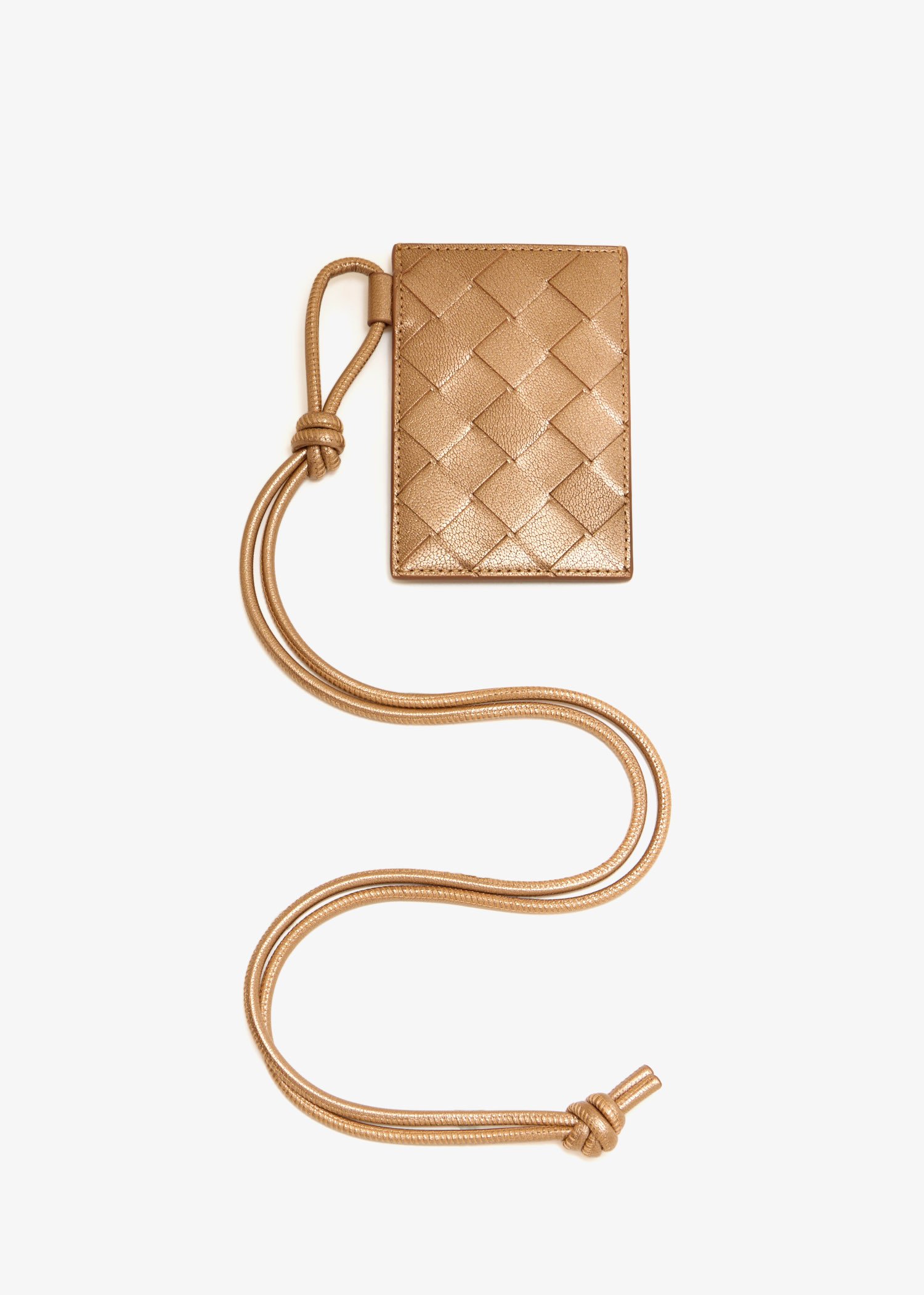 

Intrecciato bagde holder, Bronze