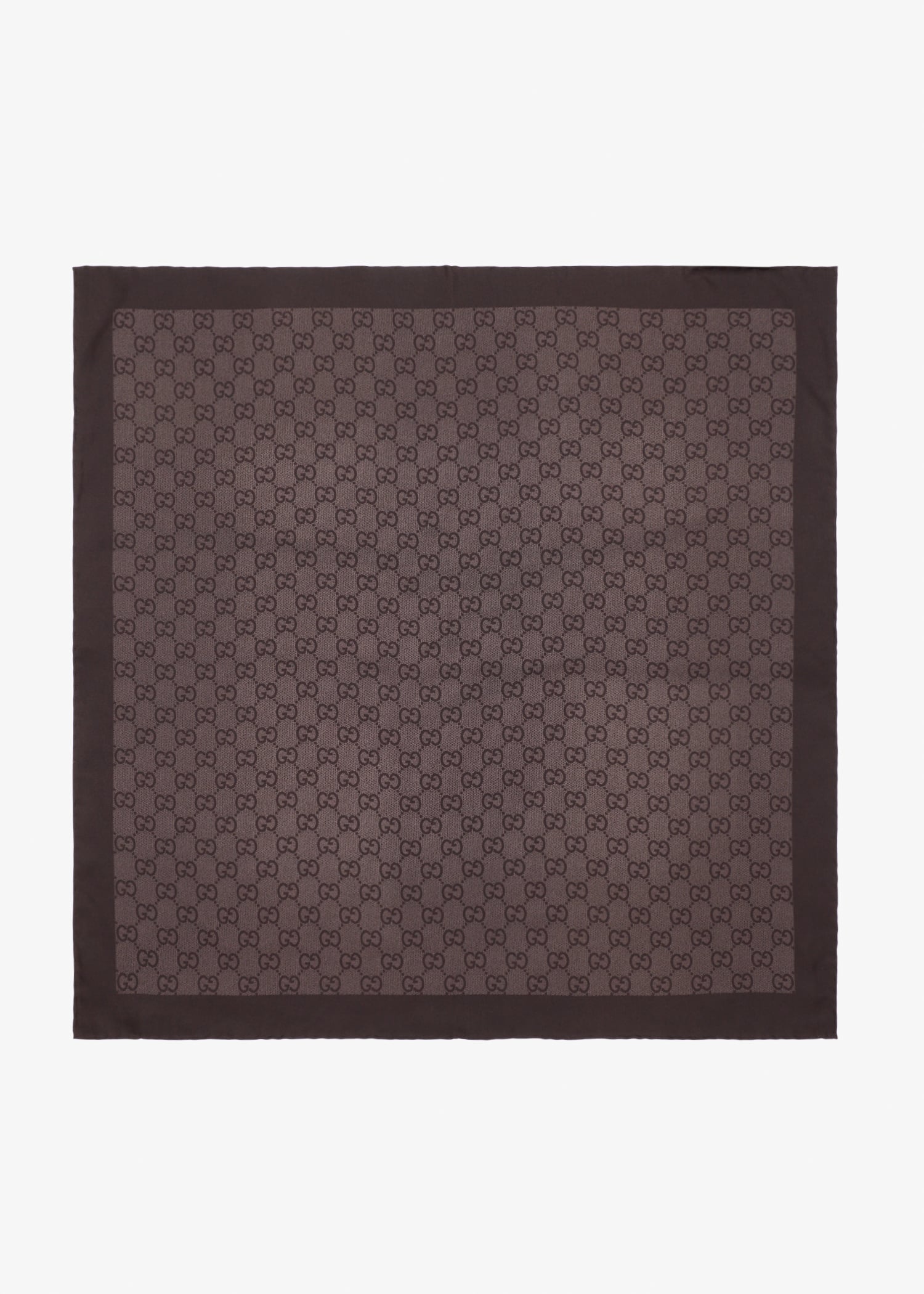 

GG silk twill jacquard carrè, Brown