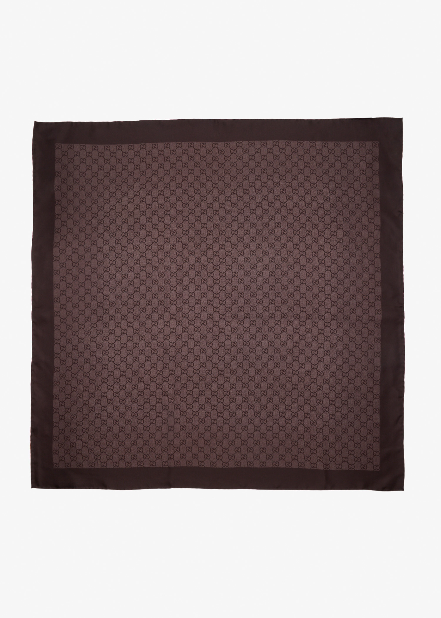 

GG silk twill jacquard carré, Brown