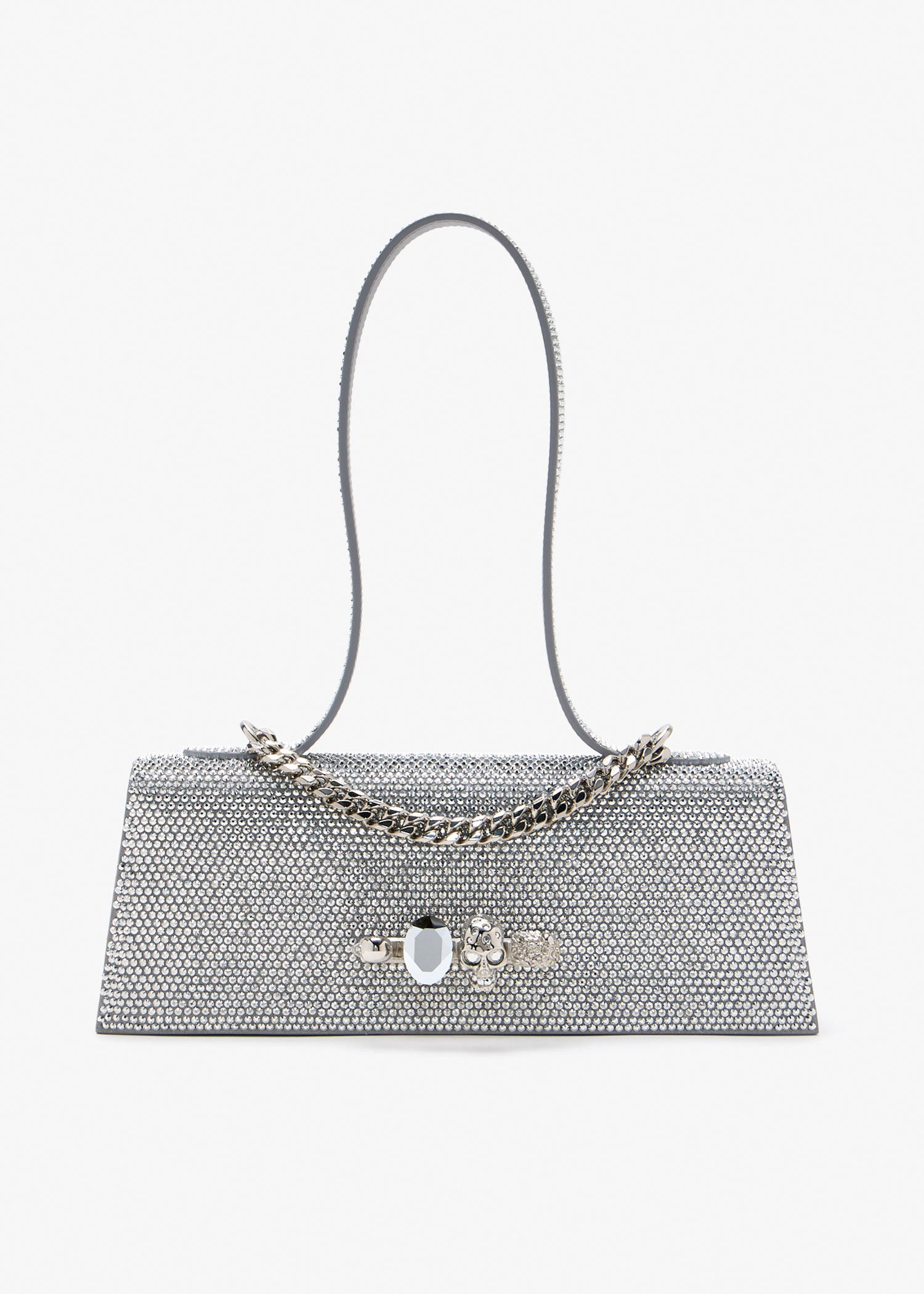 

Jewelled top-handle bag, Silver