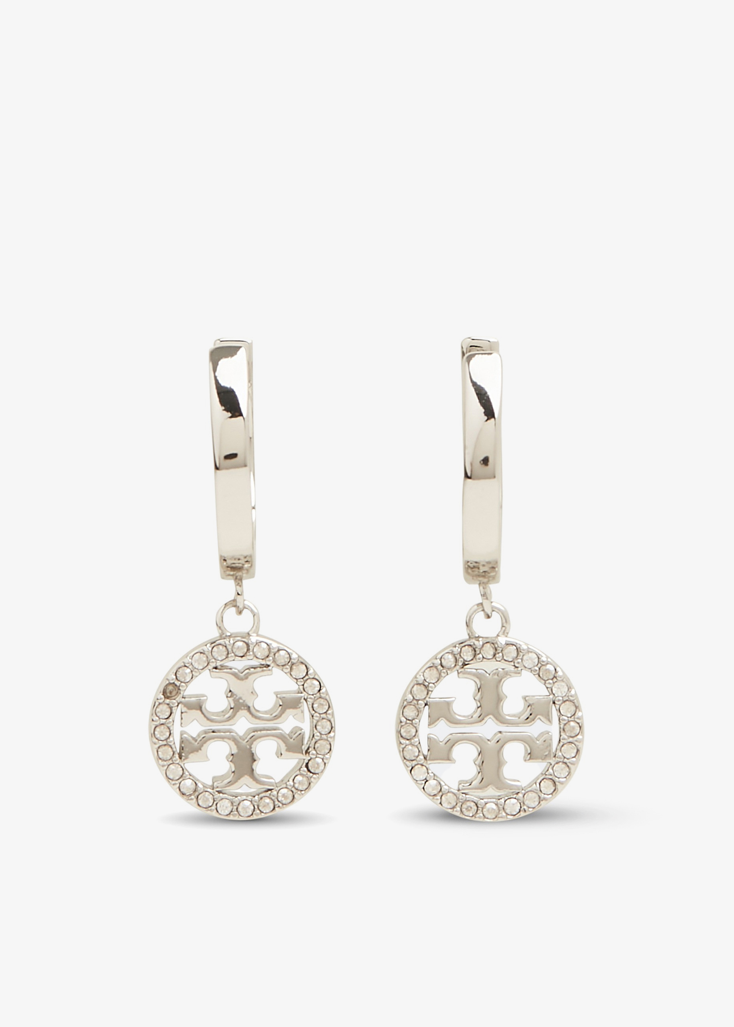 

Miller Pave hoop earrings, Silver