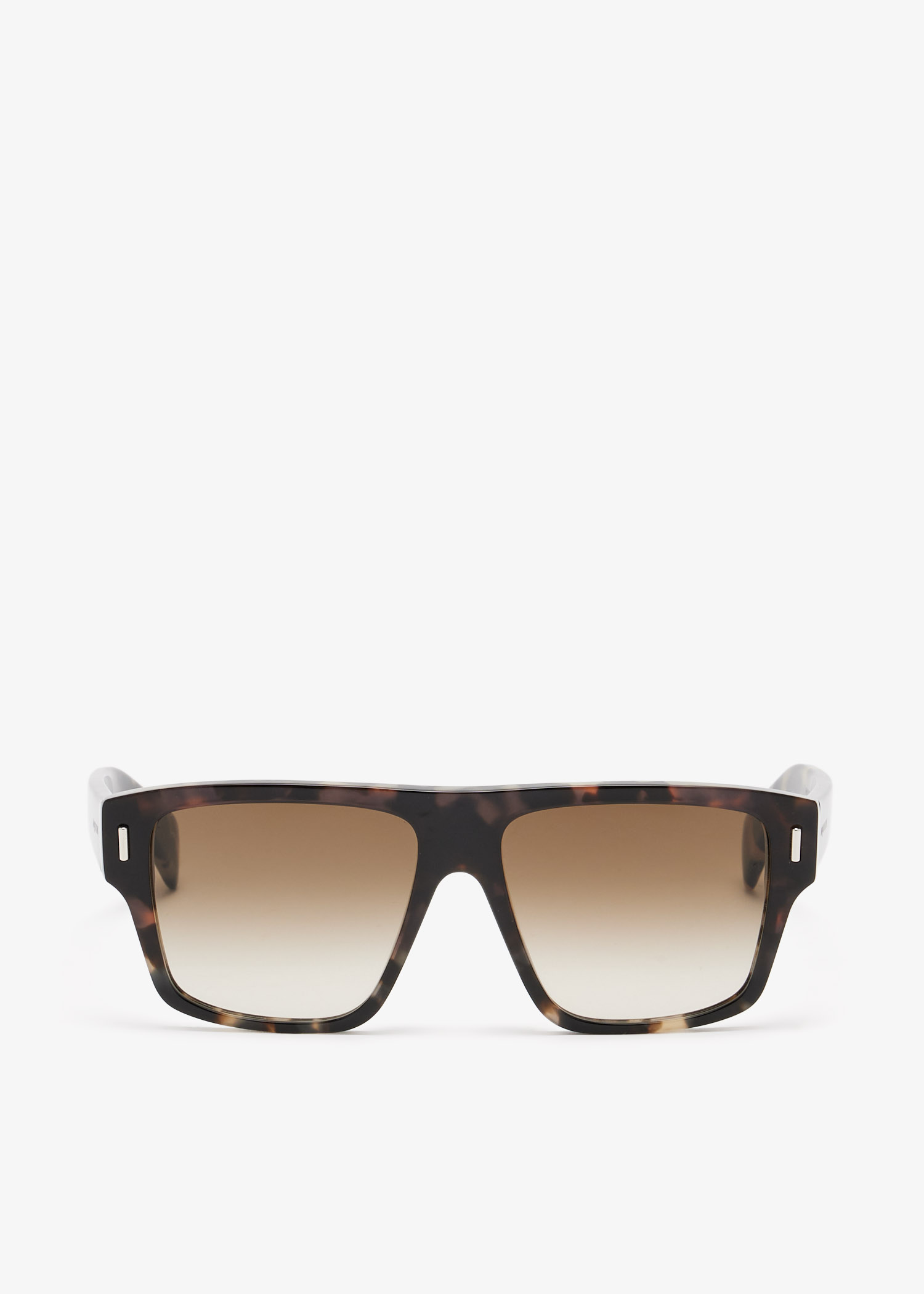

T-Bar Rivet Square Sunglasses, Brown