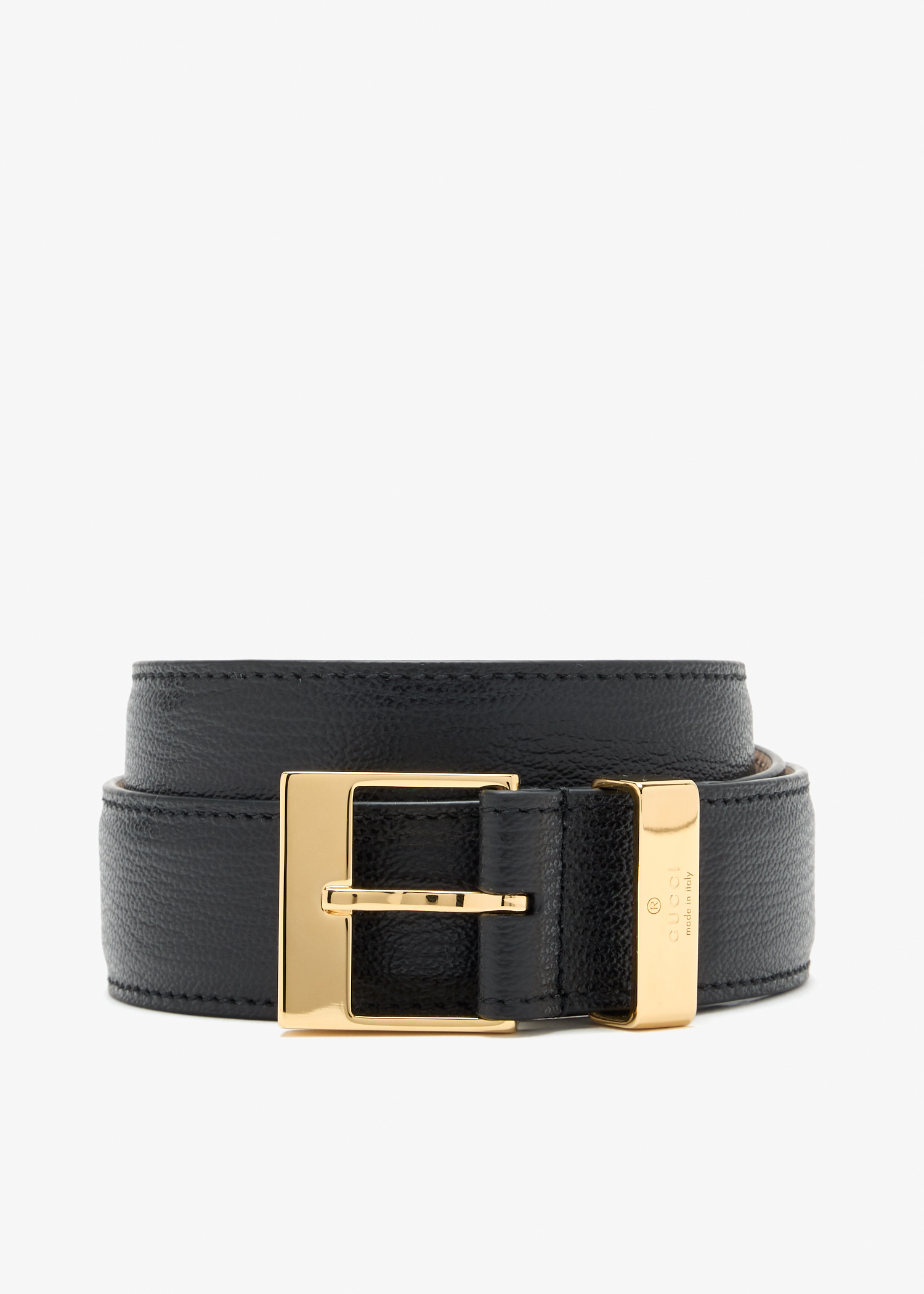 

Square buckle belt, Black