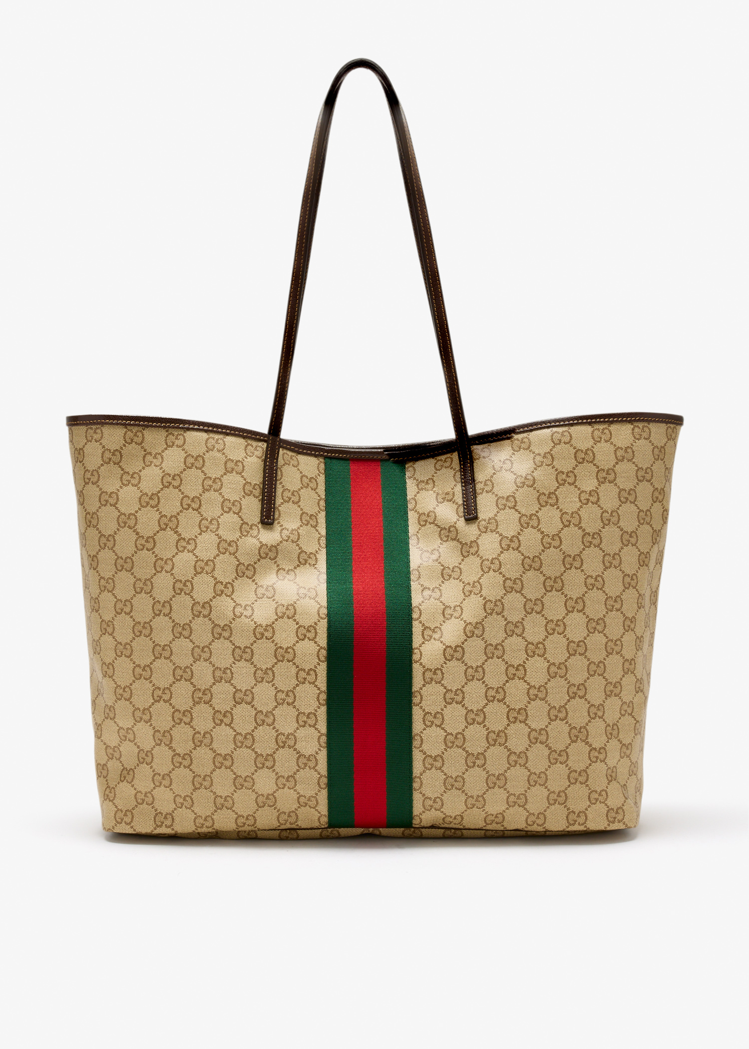 

GG web tote bag, Beige