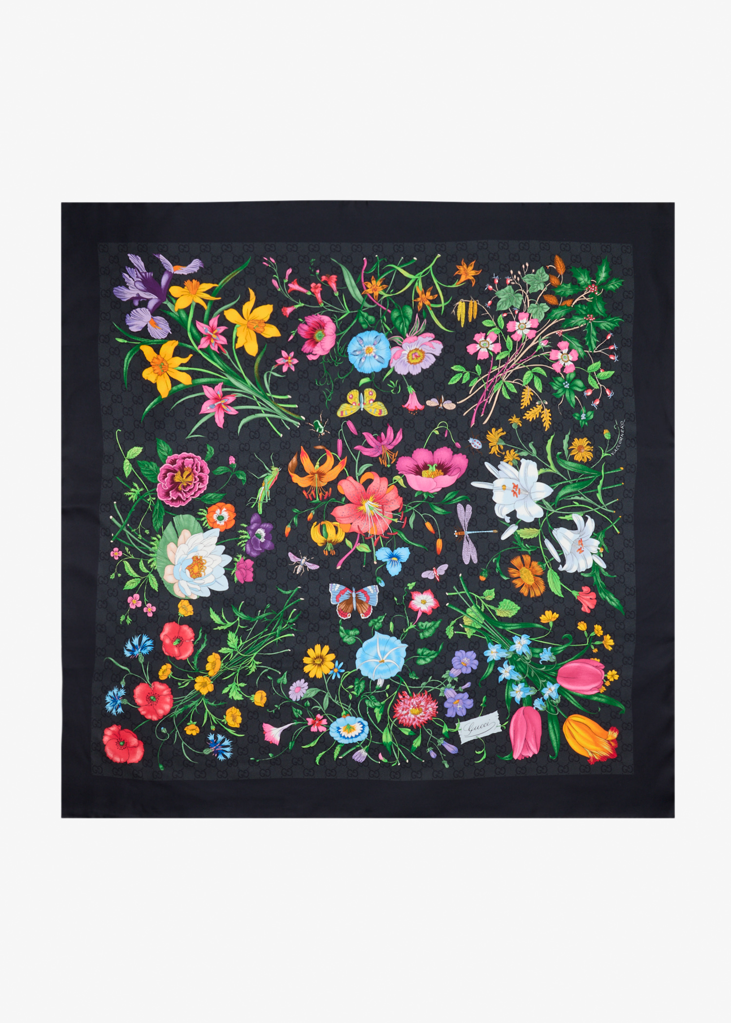 

GG silk twill carré, Printed