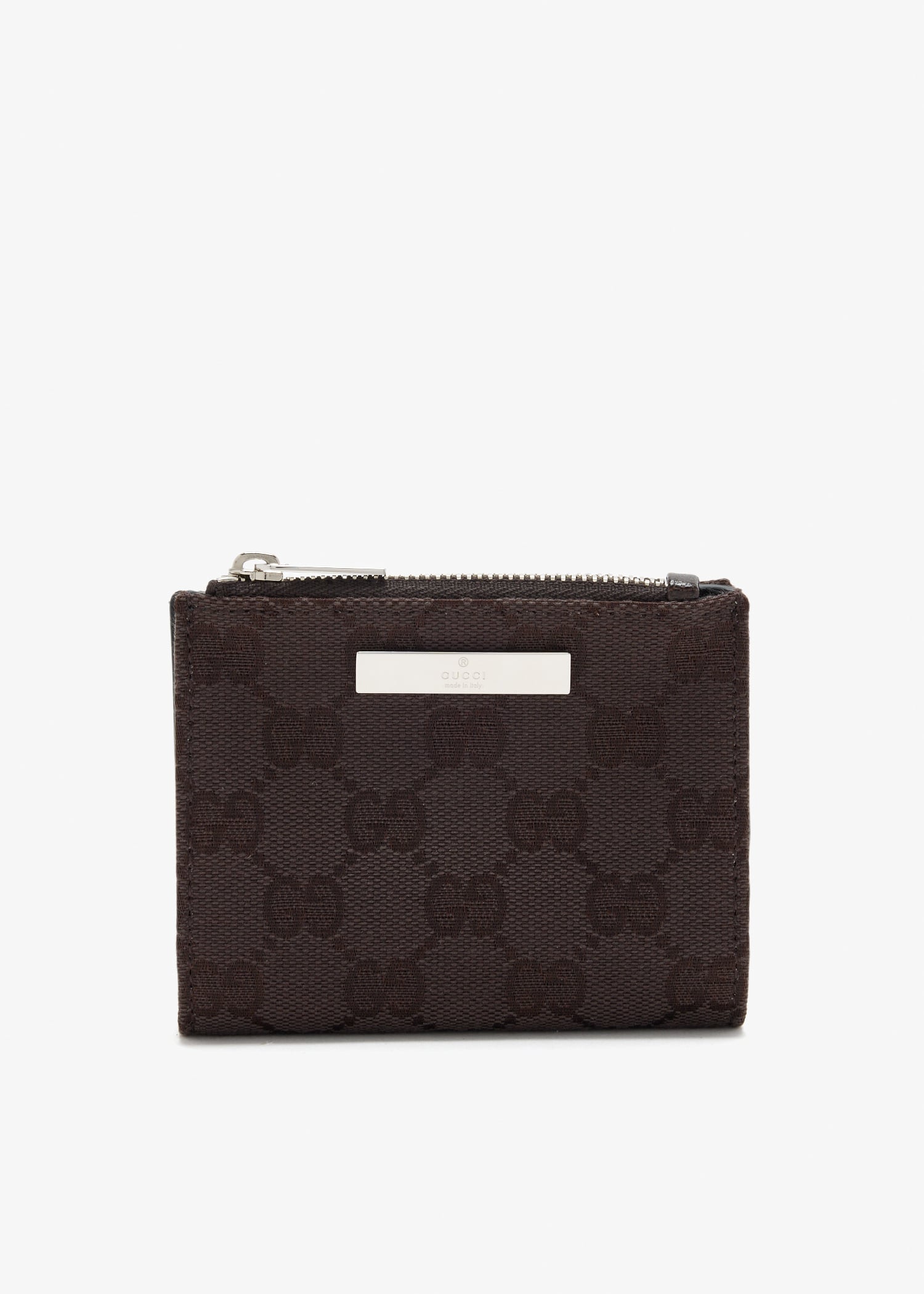 

Logo plaque small wallet, Brown