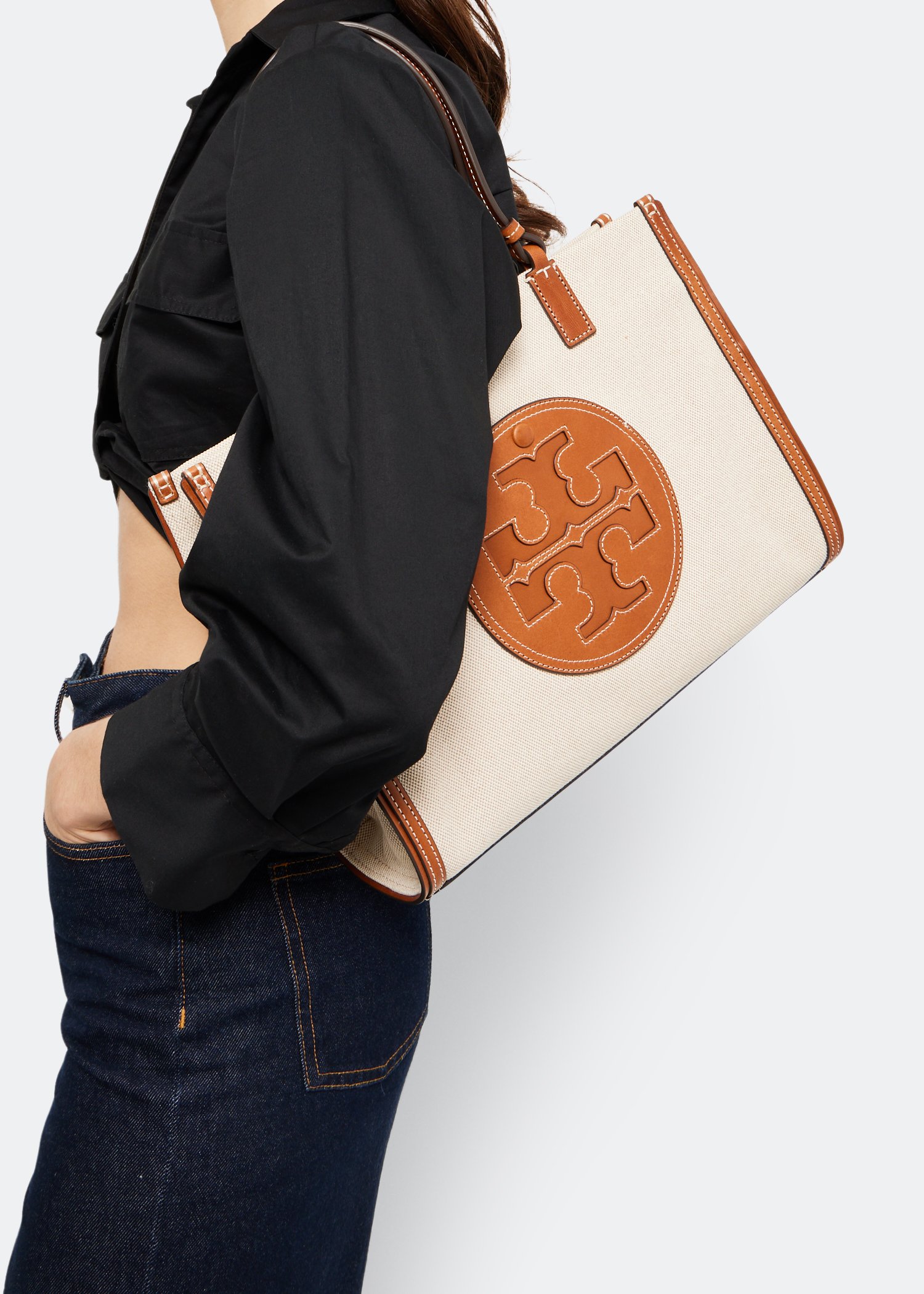 

Ella canvas small tote bag, Beige