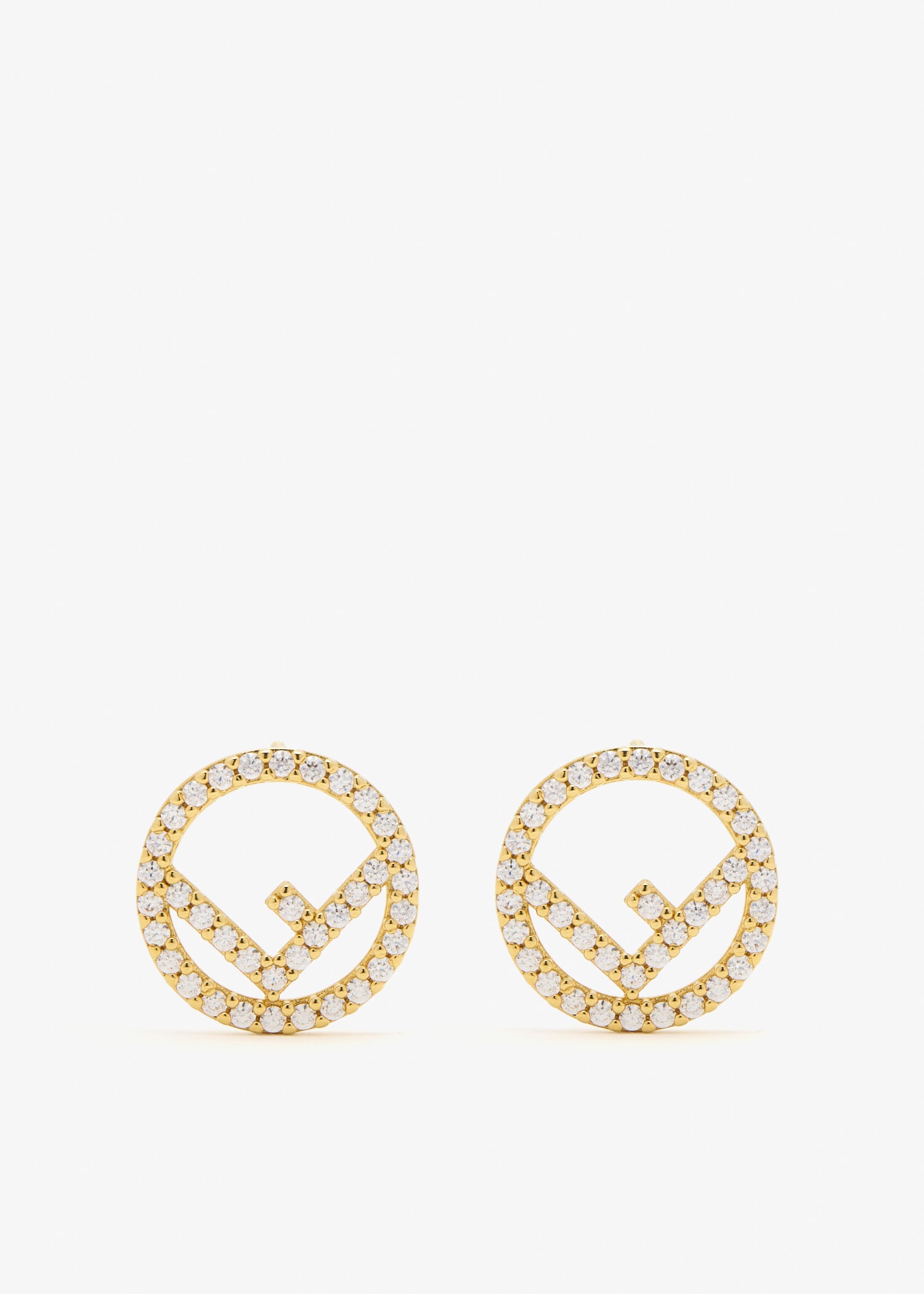 

F Is Fendi earrings, Gold