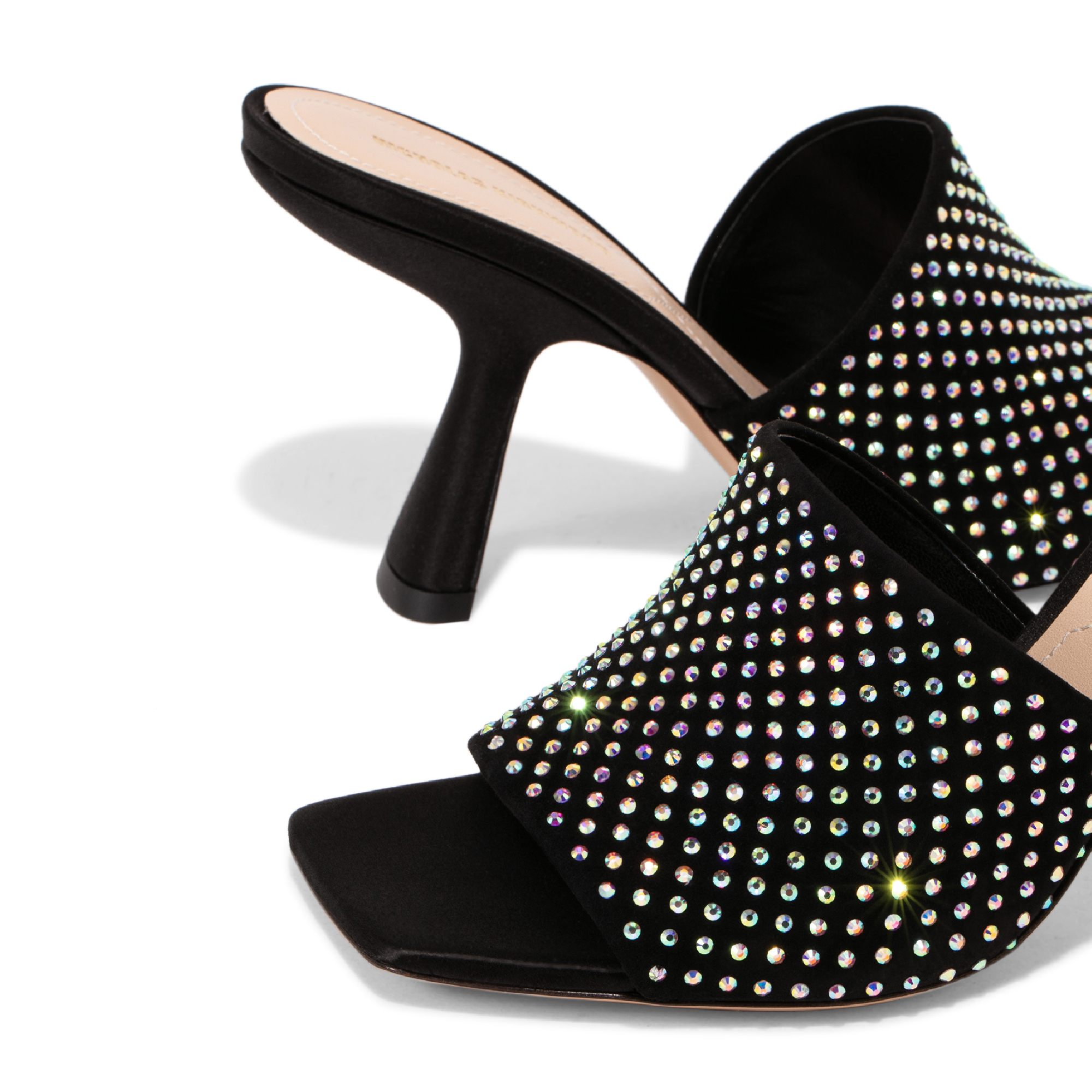 

Alba crystal embellished mules, Black