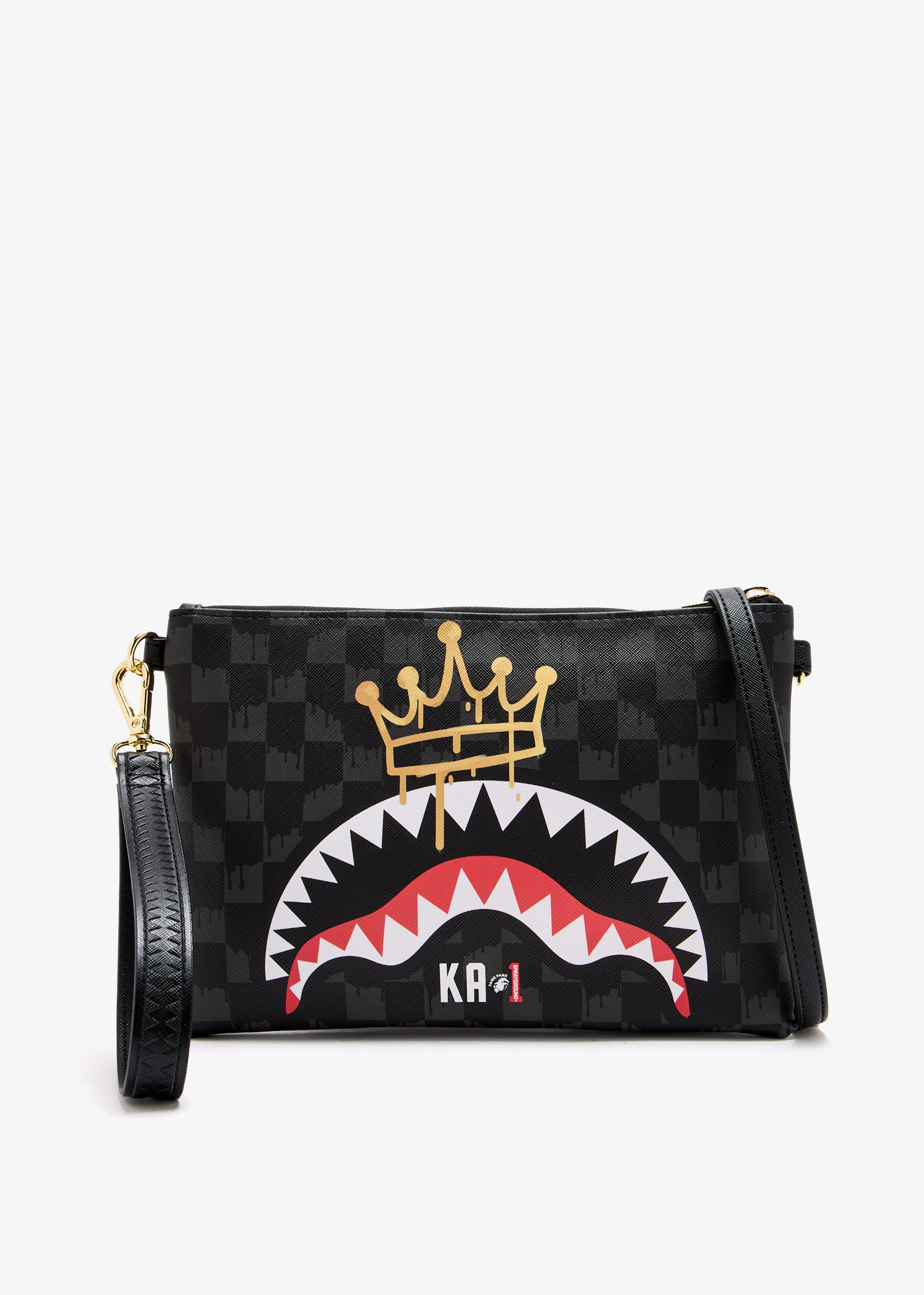 

Crown Drip Check X Ka1 pouch, Brown