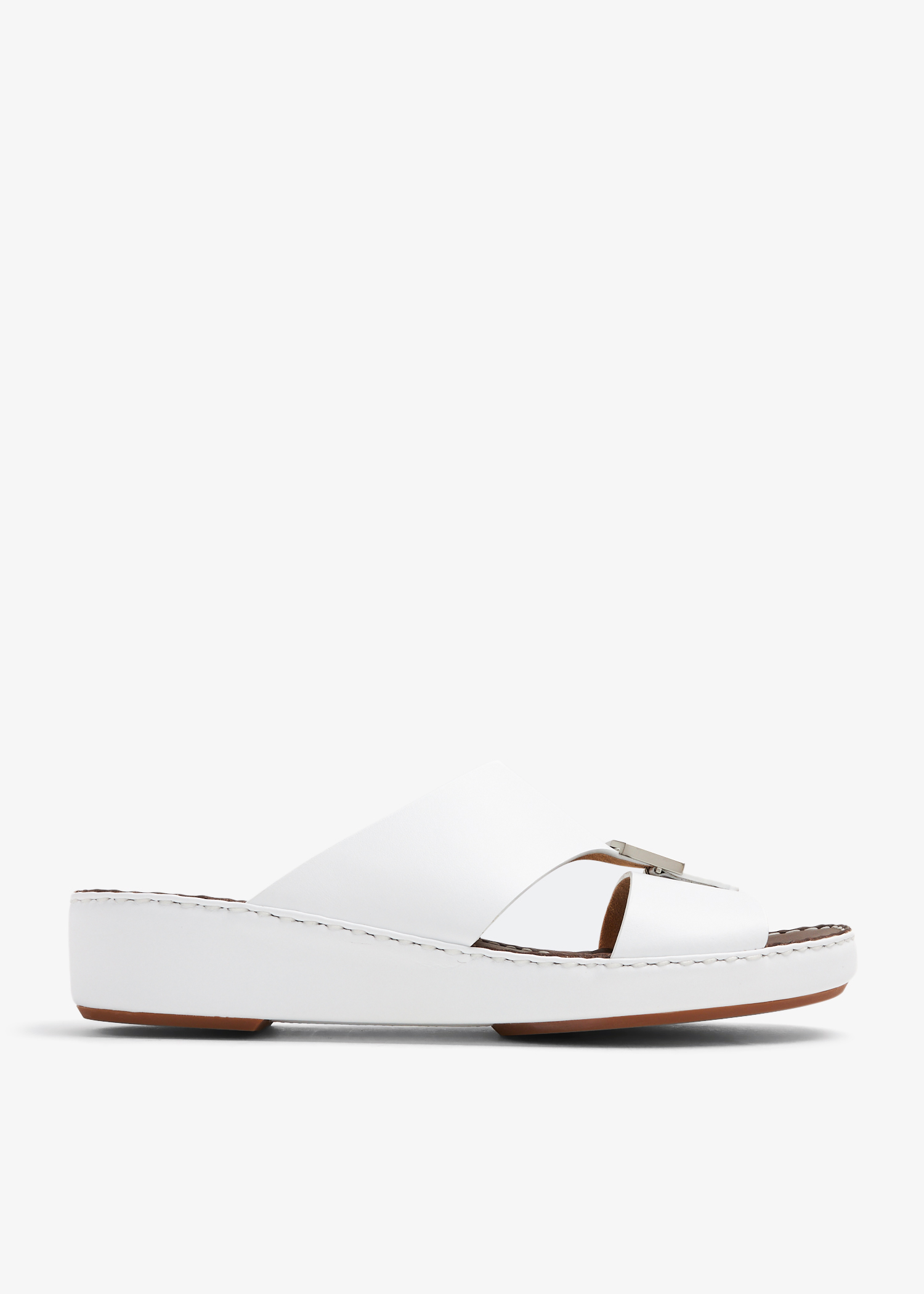 Belt Buckle Up sandals, White