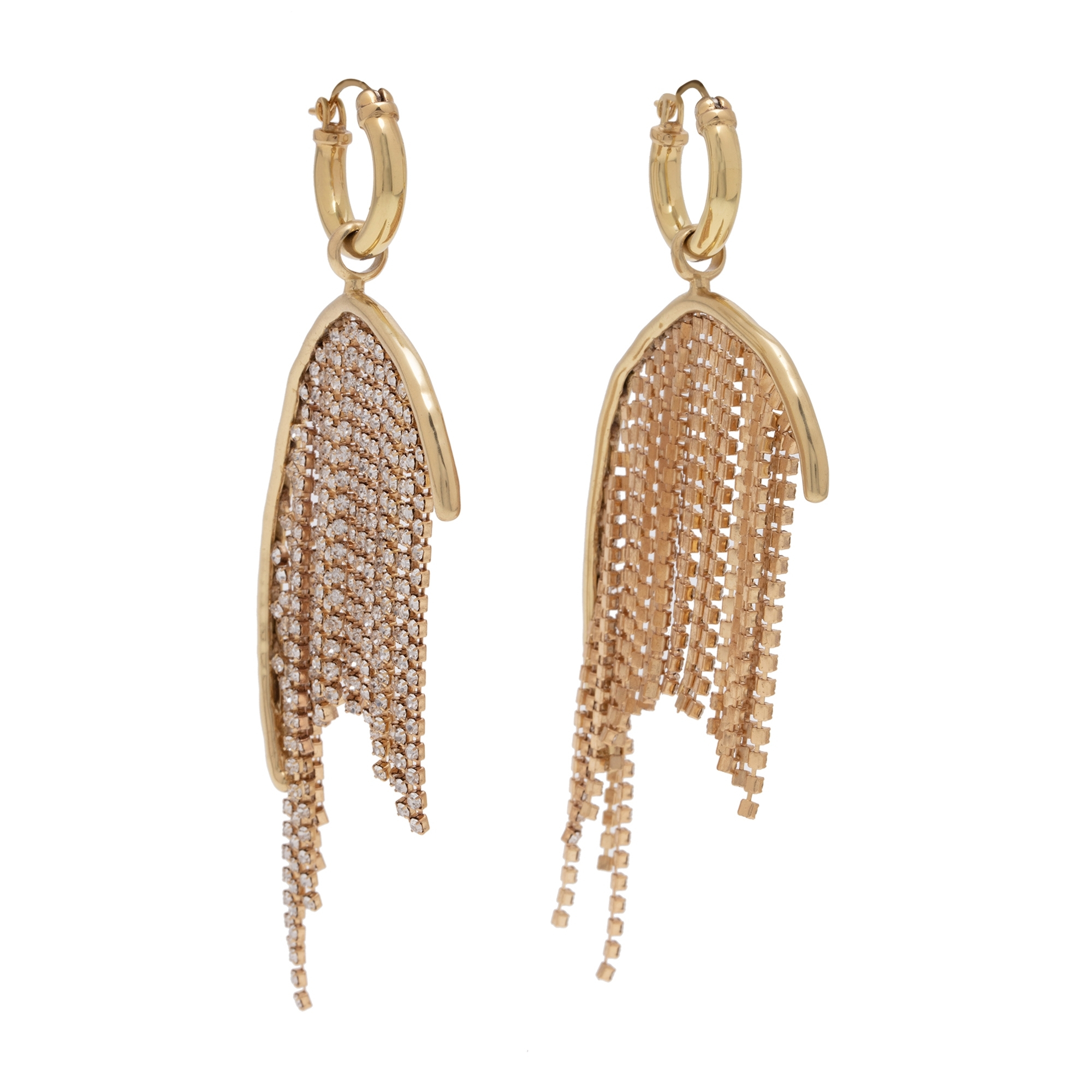 

Latham strass chain earrings, Gold