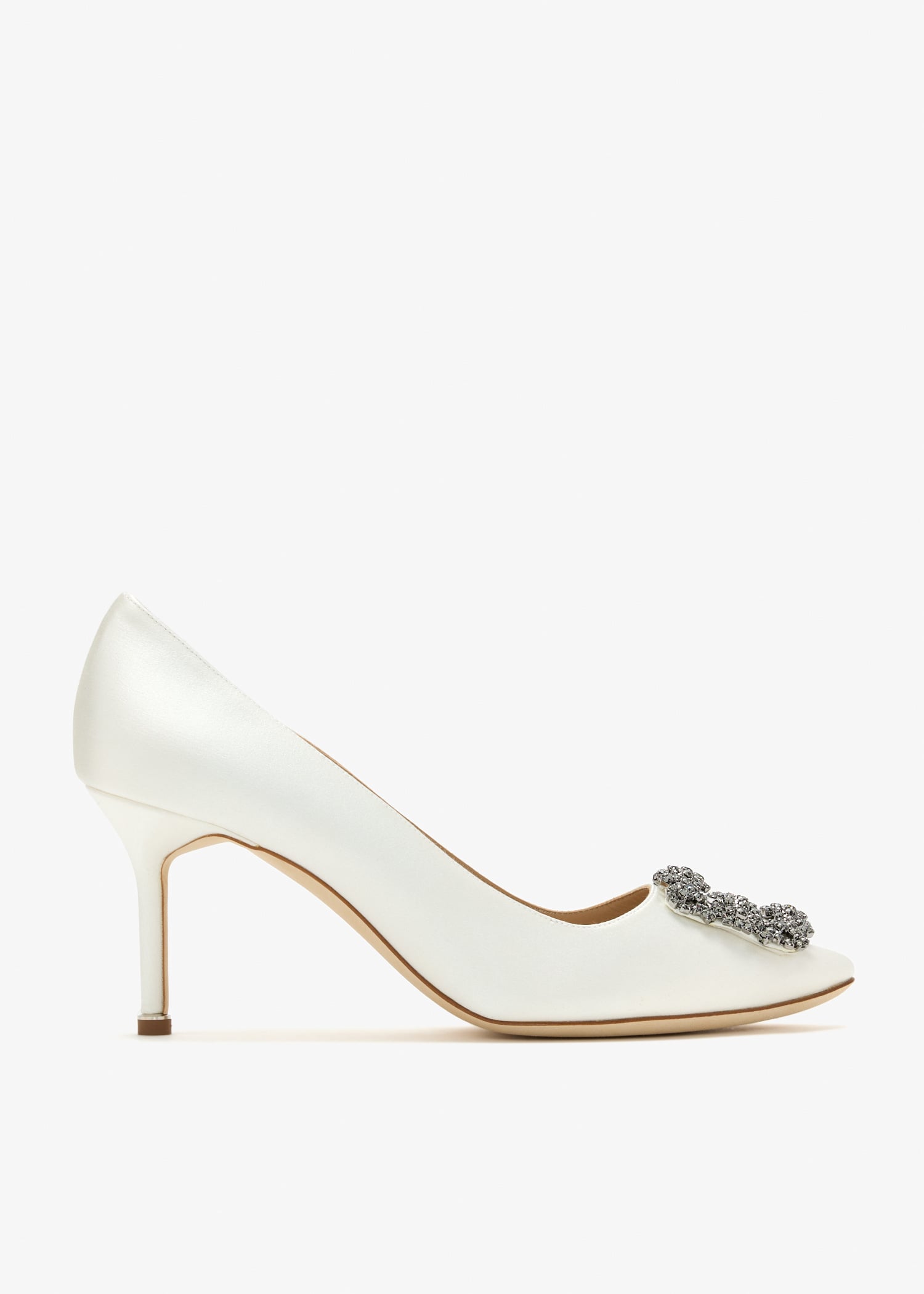 

Hangisi satin pumps, White
