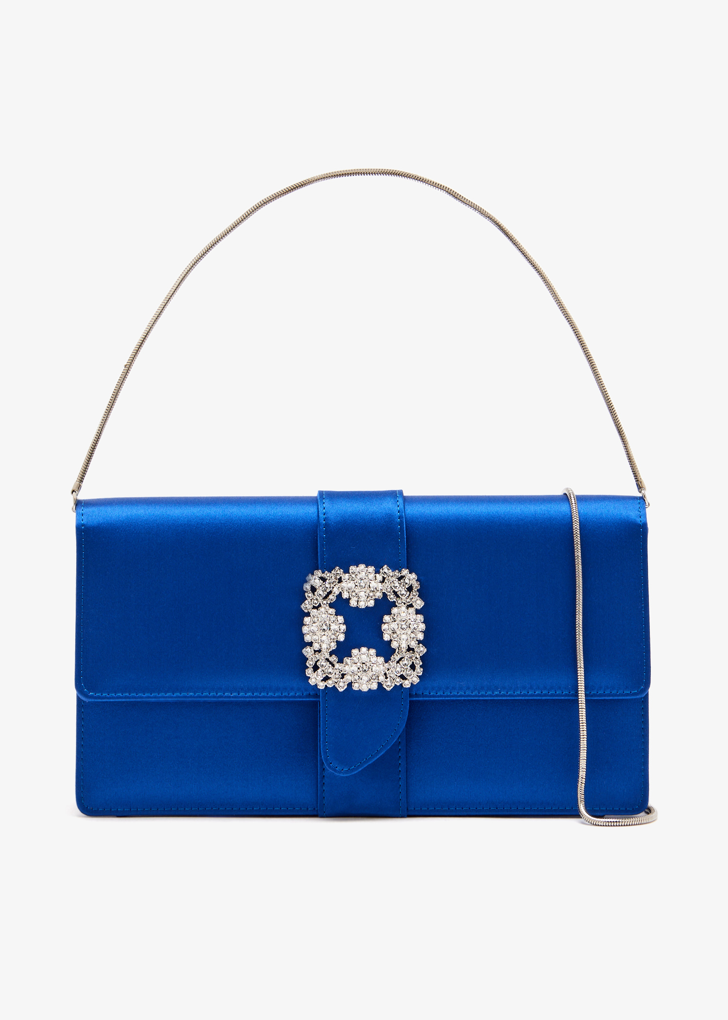

Capri satin clutch, Blue