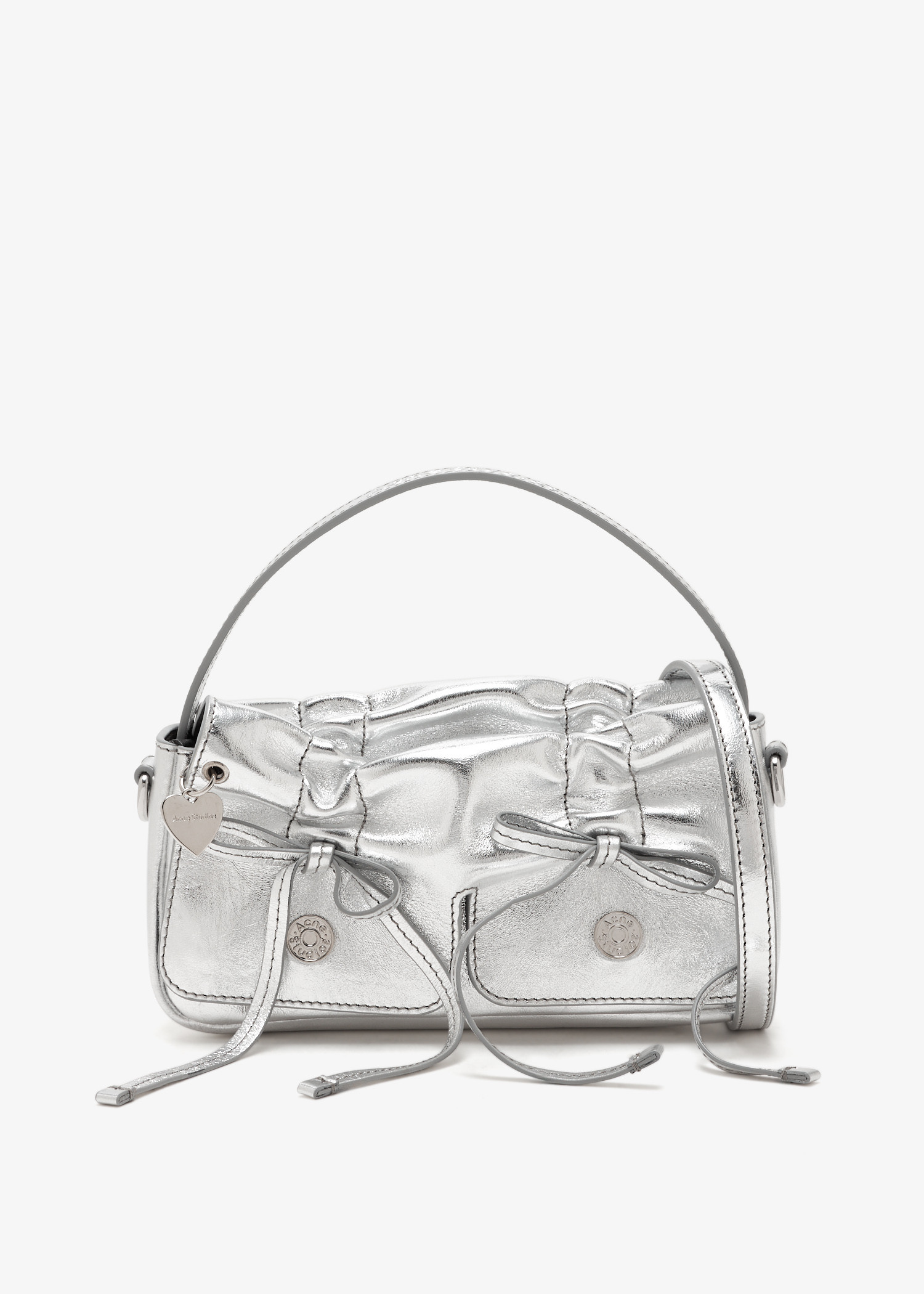 

Multipocket micro metallic bag, Silver