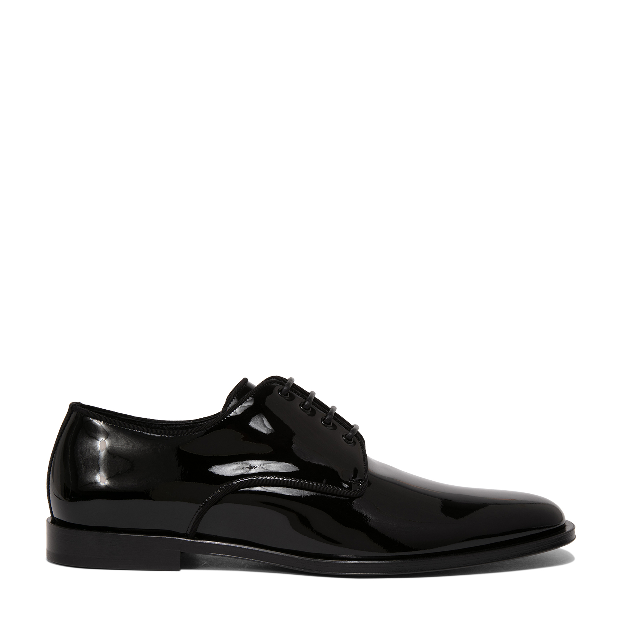 

Glossy patent leather derby shoes, Black