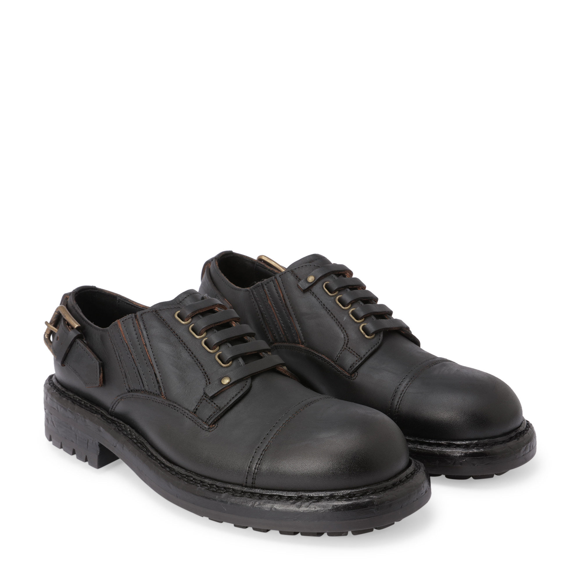

Leather Derby shoes, Black