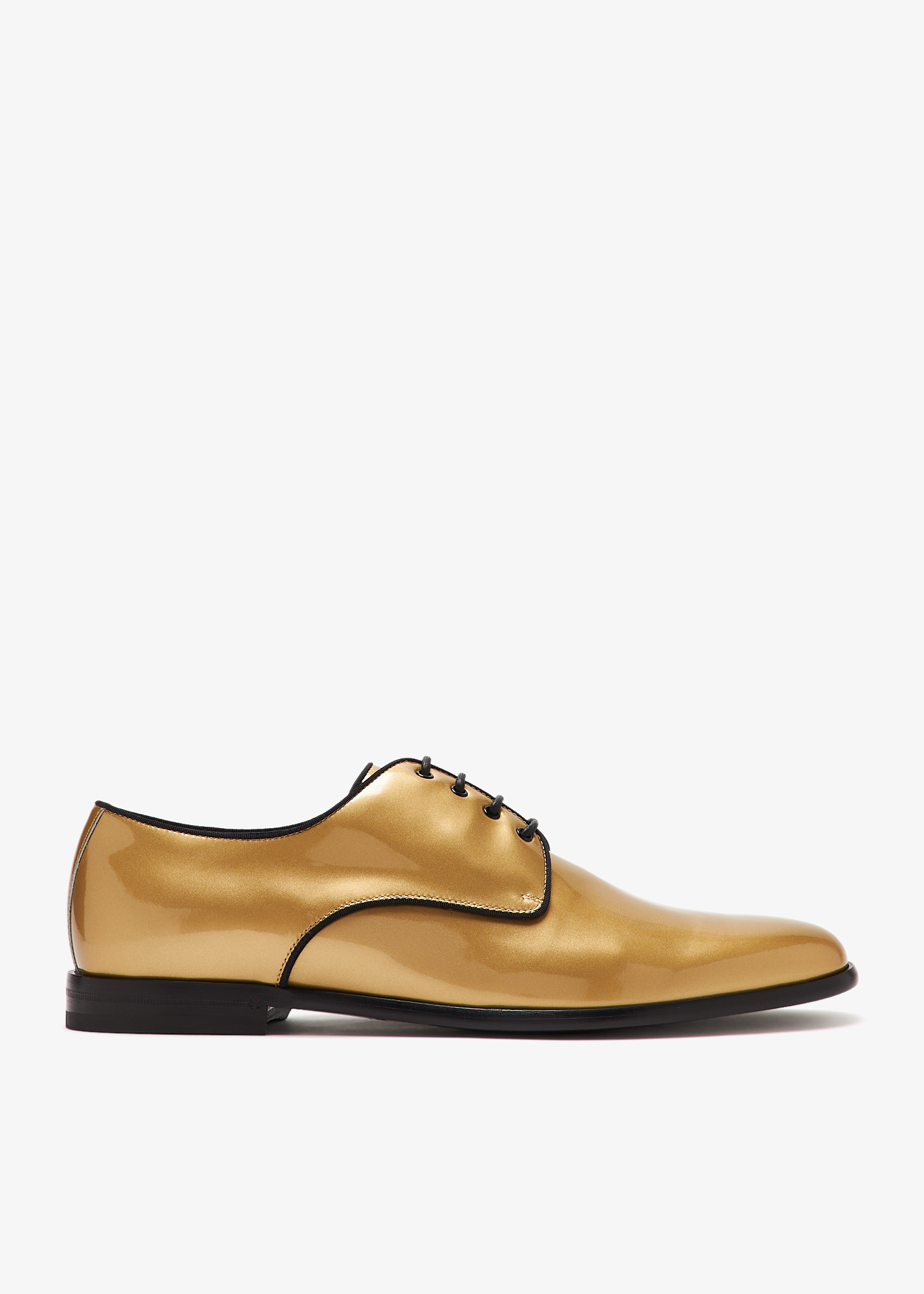 

Calfskin derby shoes, Gold