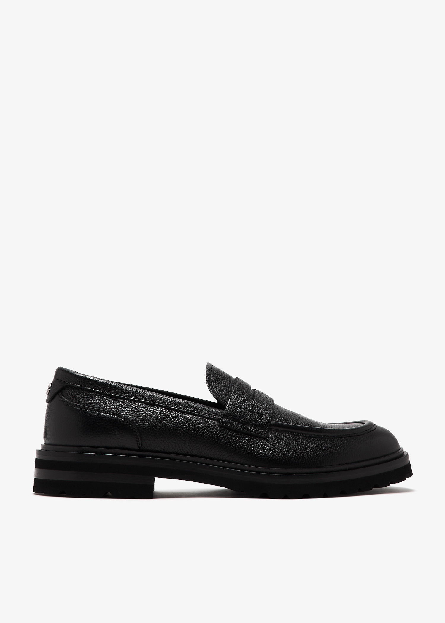 

Grainy calfskin loafers, Black