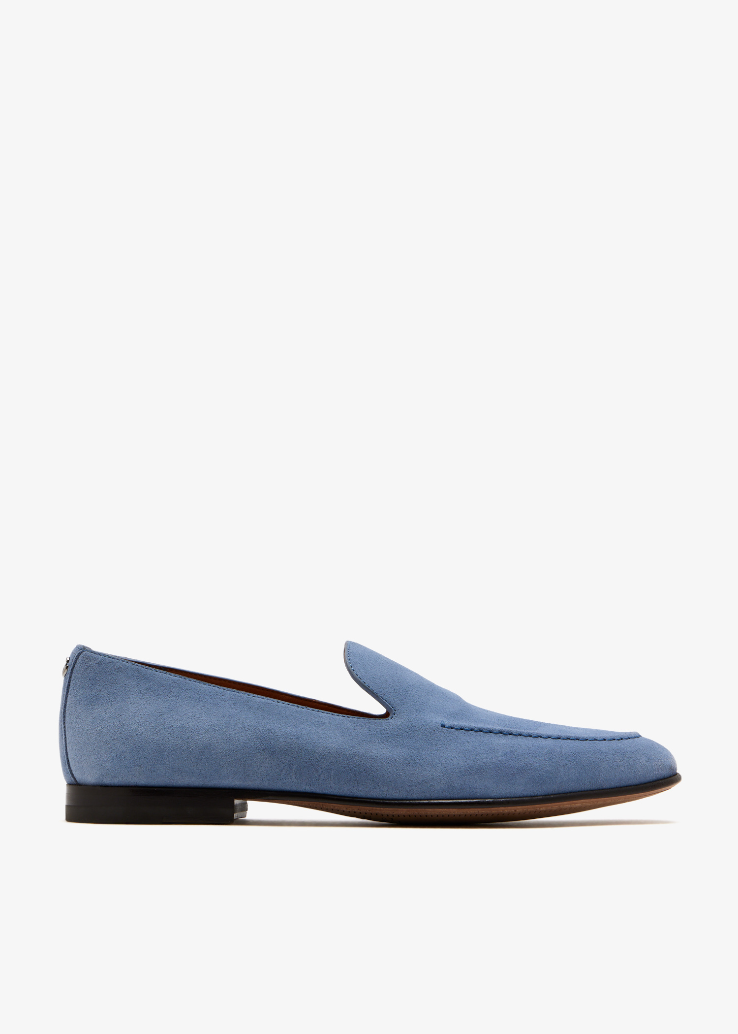 

Split calfskin slippers, Blue